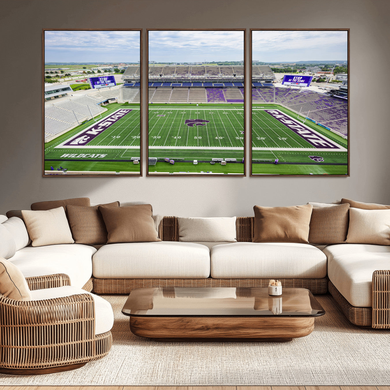 -KState Wildcats Football Team Print - Manhattan Bill Snyder Family Football Stadium Wall Art Canvas