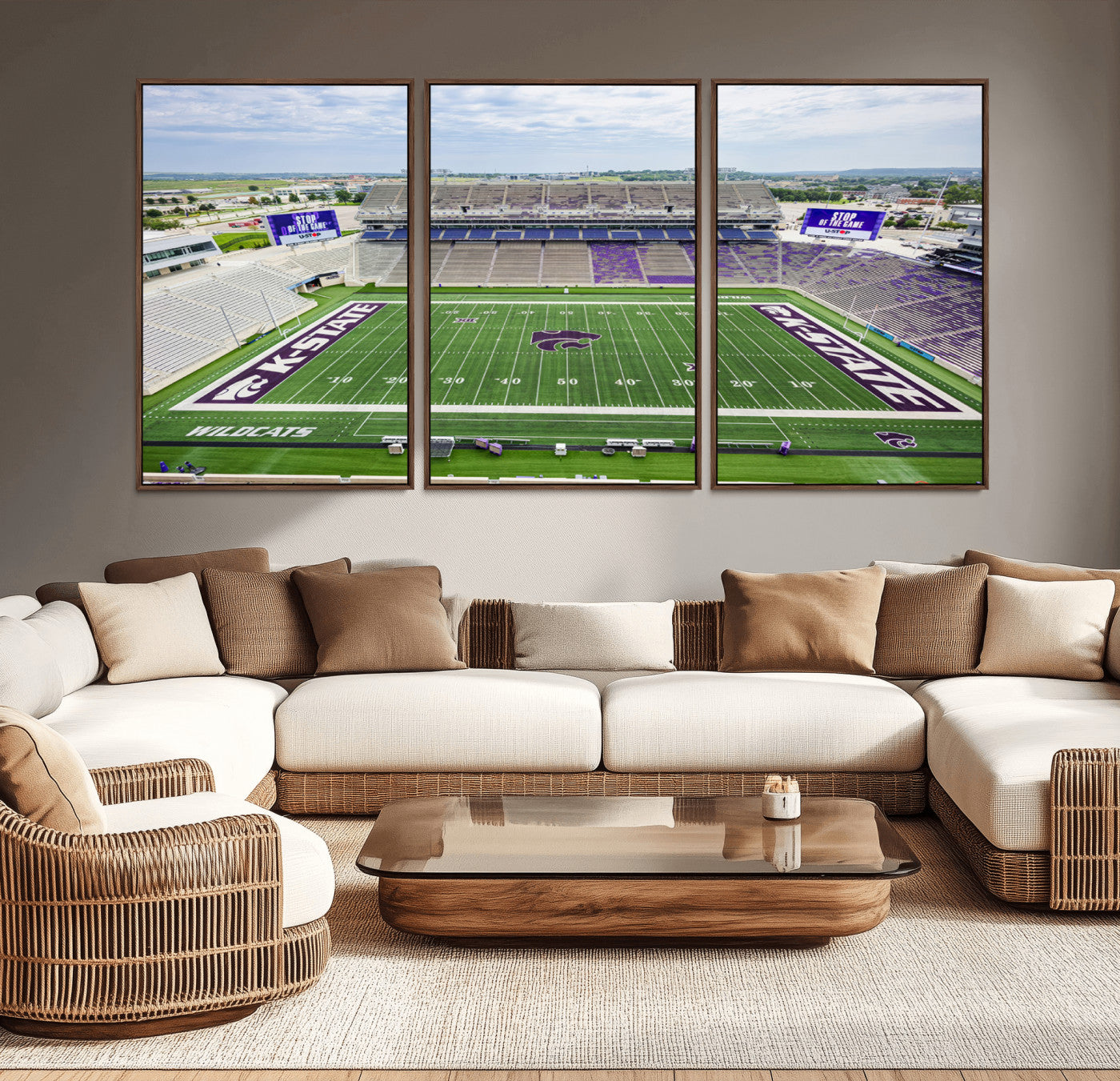 -KState Wildcats Football Team Print - Manhattan Bill Snyder Family Football Stadium Wall Art Canvas