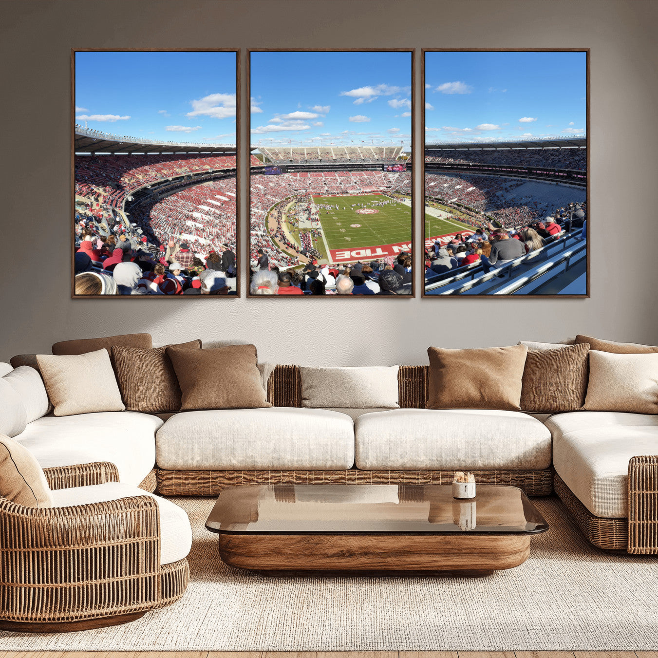 -University of Alabama Crimson Tide Print Wall Art - Tuscaloosa Bryant-Denny Stadium Wall Art Canvas