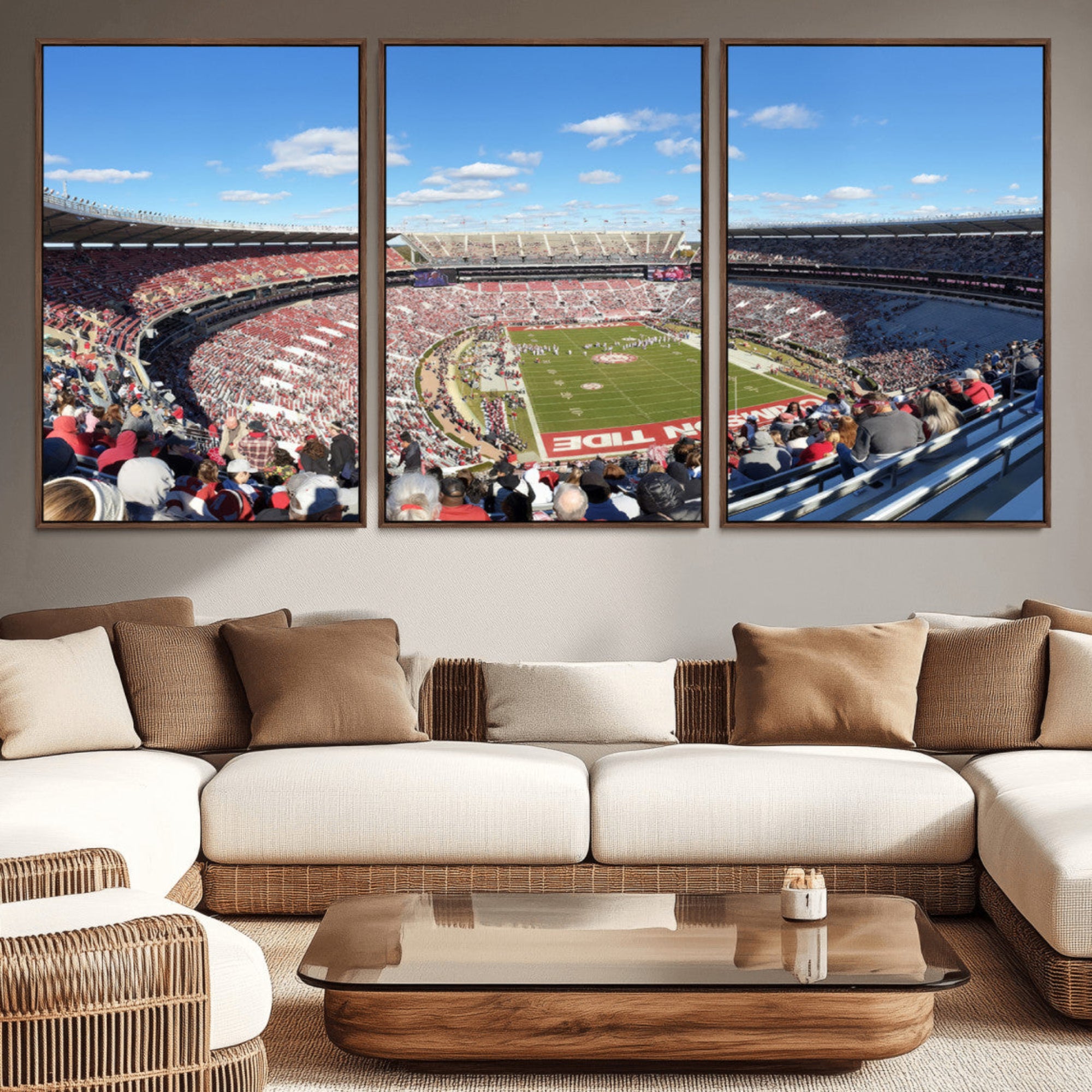 62122-MGV-CV-36X24-University of Alabama Crimson Tide Print Wall Art - Tuscaloosa Bryant-Denny Stadium Wall Art Canvas