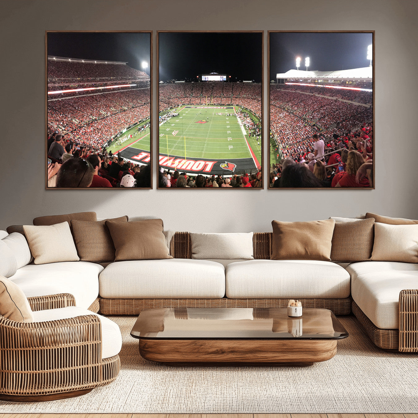 -University of Louisville Cardinals Football Team Print - Louisville Cardinal Stadium Wall Art Canvas