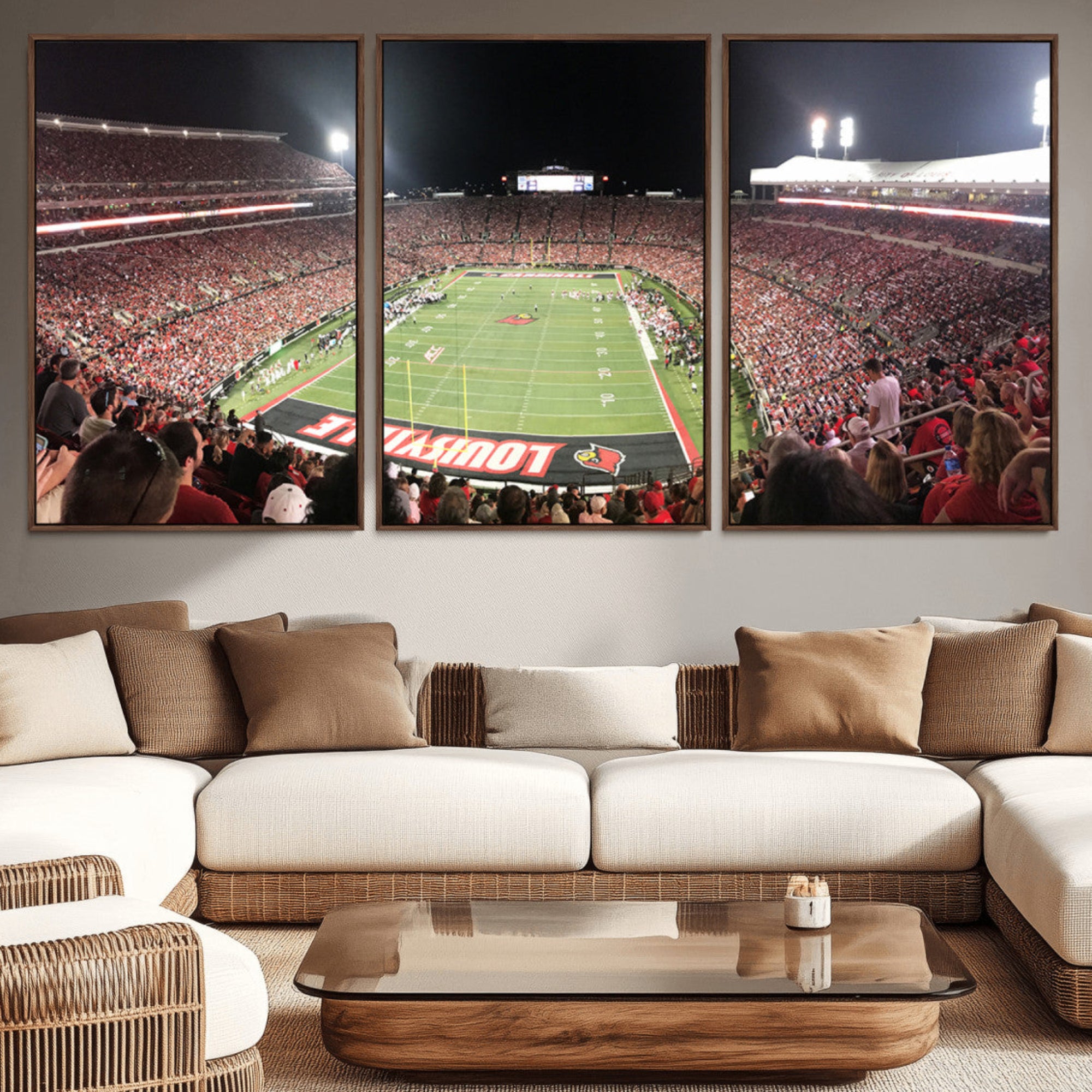 52267-MGV-CV-36X24-University of Louisville Cardinals Football Team Print - Louisville Cardinal Stadium Wall Art Canvas