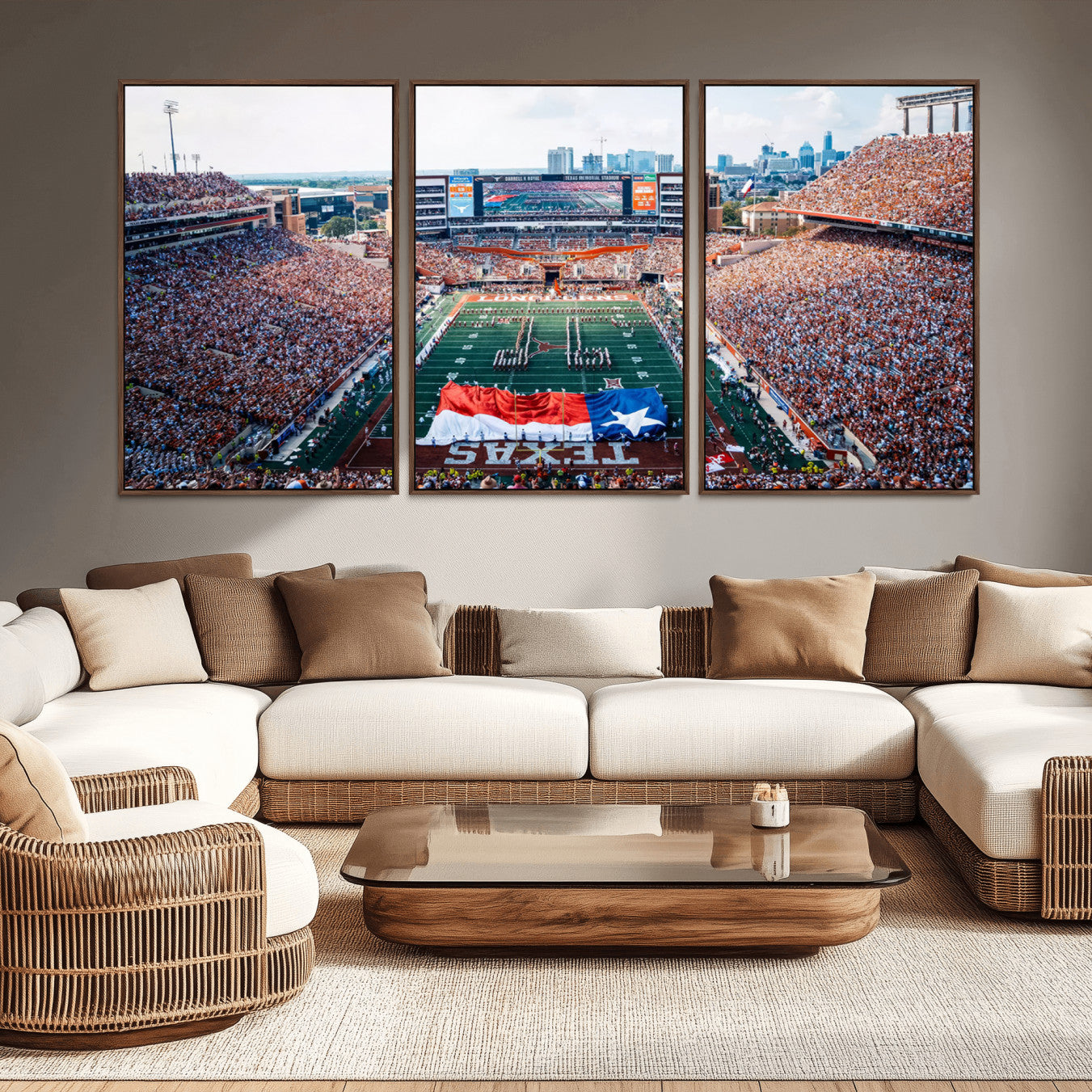 -University of Texas Longhorns Football Team Canvas Print - Austin Darrell K Royal-Texas Memorial