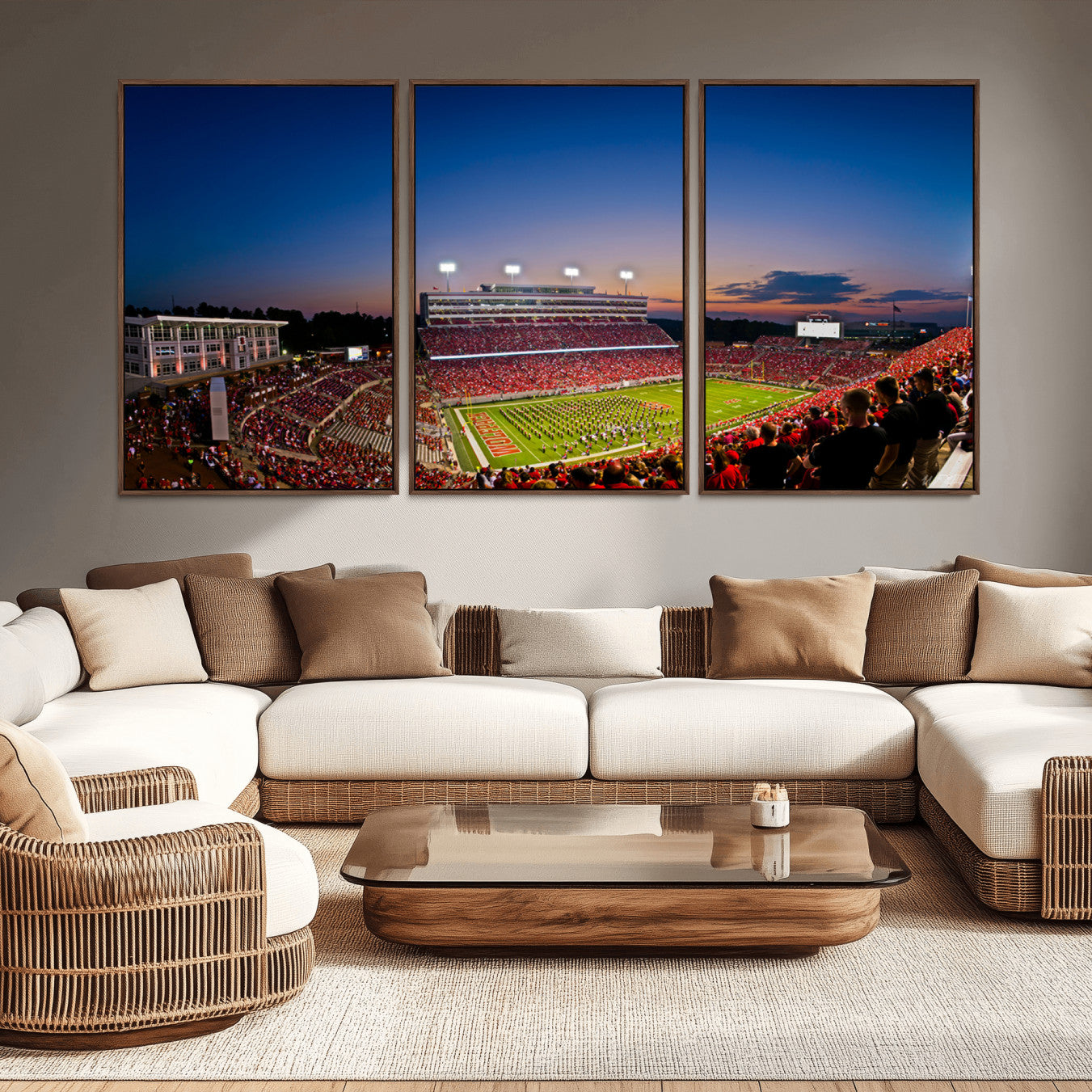 -Wolfpack Football Team Wall Art Print - Raleigh Carter-Finley Stadium Wall Art Canvas Print