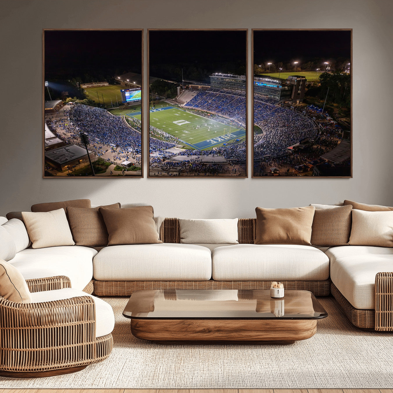 -Duke University Blue Devils Football Print Canvas - Durham Wallace Wade Stadium Wall Art Canvas