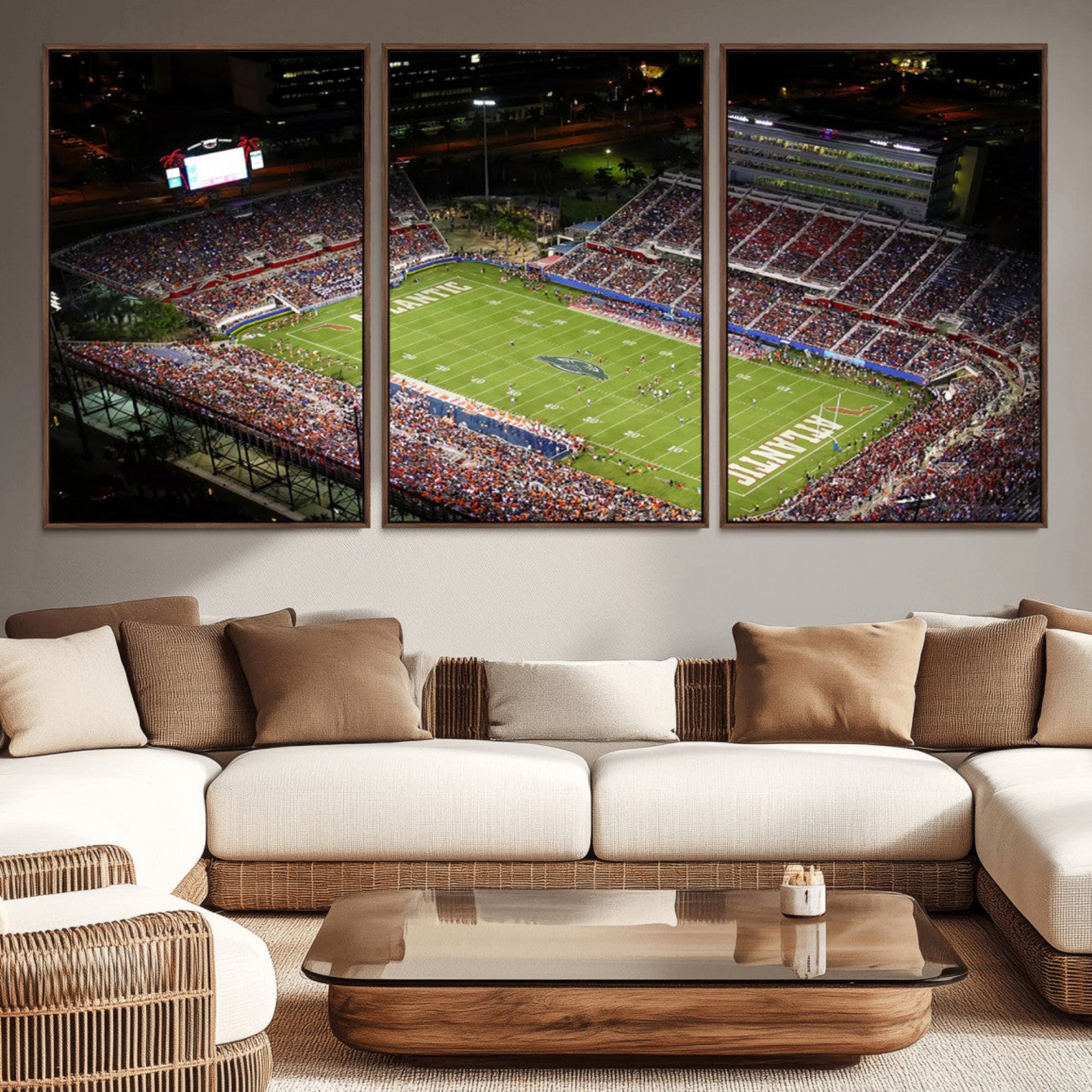 12682-MGV-CV-36X24-Florida Atlantic University Owls Canvas Print, Football Team Print - Boca Raton FAU Stadium Wall Art