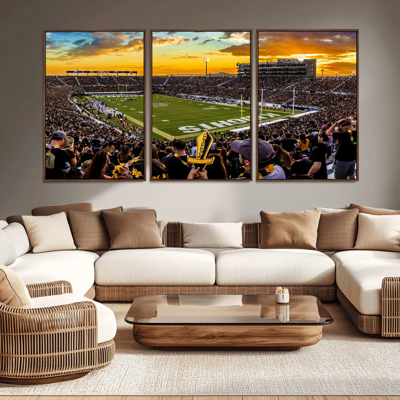 -UCF Knights Football Team Print - Orlando FBC Mortgage Stadium, UCF Knights Wall Art Canvas Print