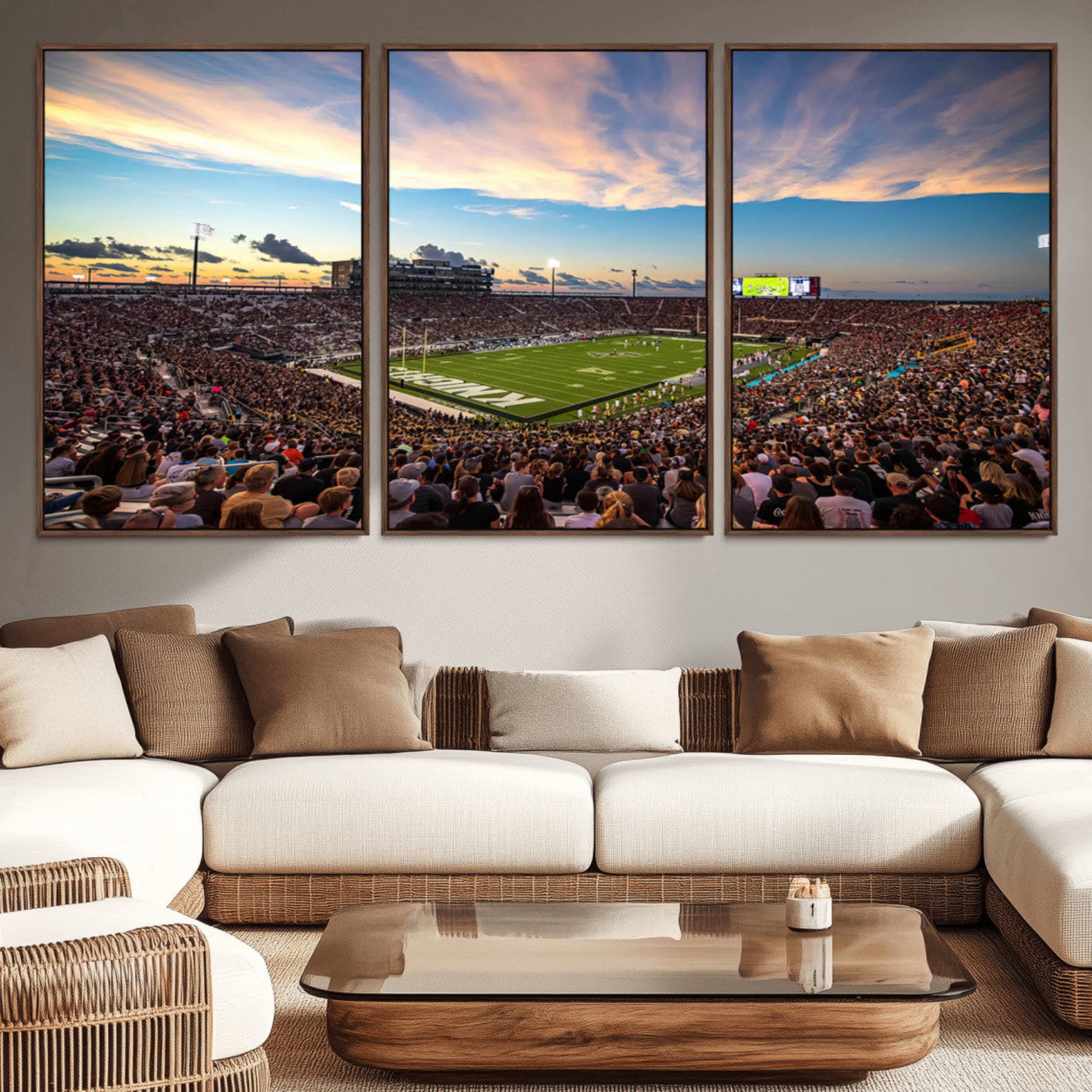 50243-MGV-CV-36X24-UCF Knights Football Team Print - Orlando FBC Mortgage Stadium Wall Art Canvas Print