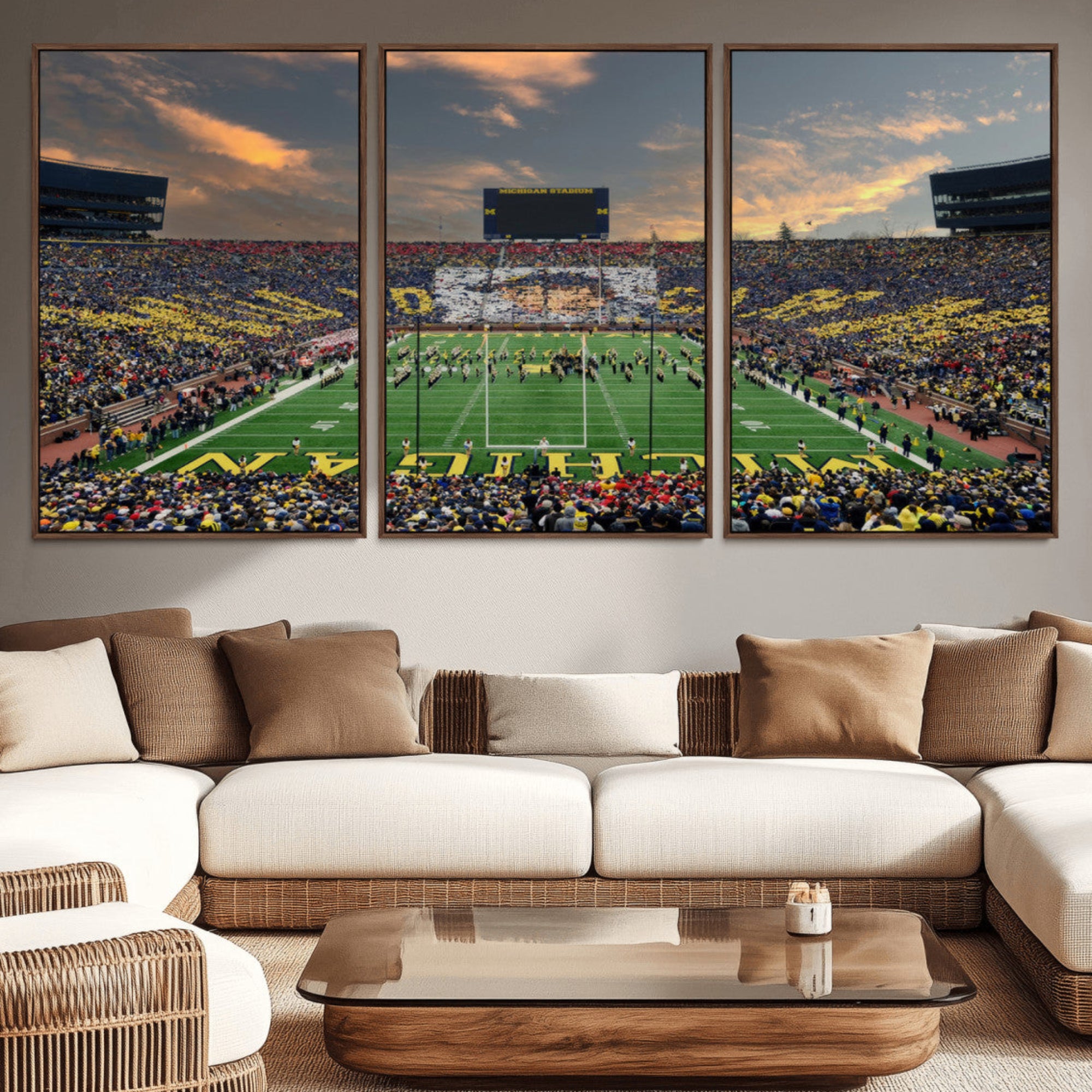 81843-MGV-CV-36X24-University of Michigan Wolverines Print Canvas, Football Team Print - Ann Arbor Michigan Stadium