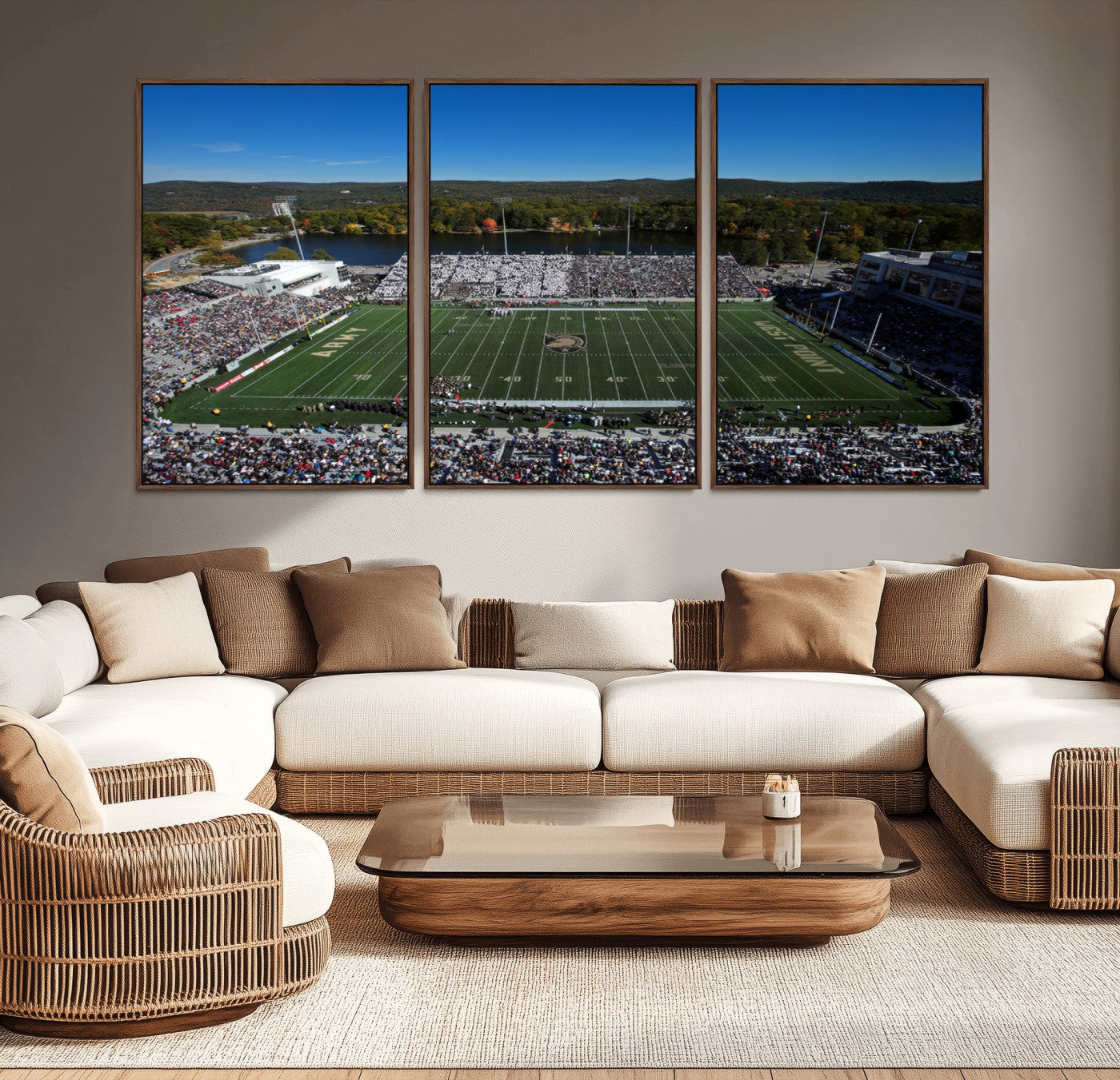 -Army Black Knights Football Team Print - West Point Michie Stadium Wall Art Canvas Print