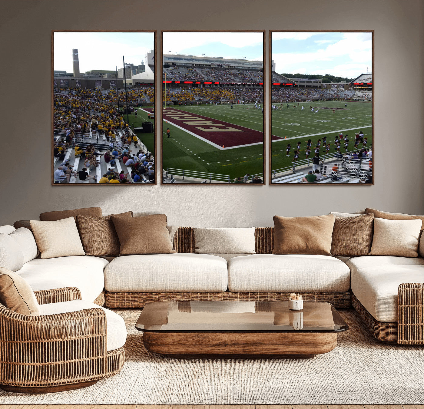 -Boston College Eagles Football Team Print - Boston Alumni Stadium Wall Art Canvas Print