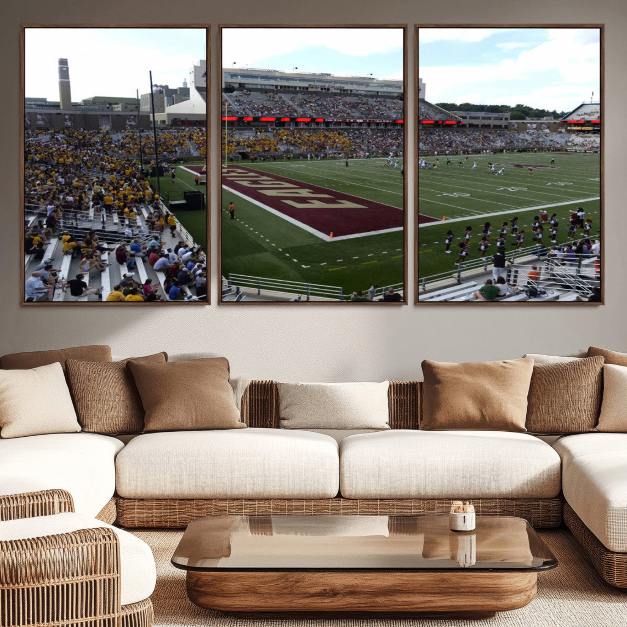61503-MGV-CV-36X24-Boston College Eagles Football Team Print - Boston Alumni Stadium Wall Art Canvas Print