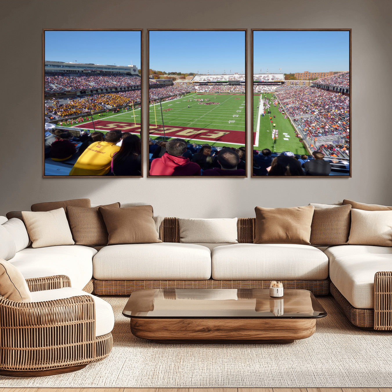 -Boston College Eagles Football Team Print - Boston Alumni Stadium Wall Art Canvas Print
