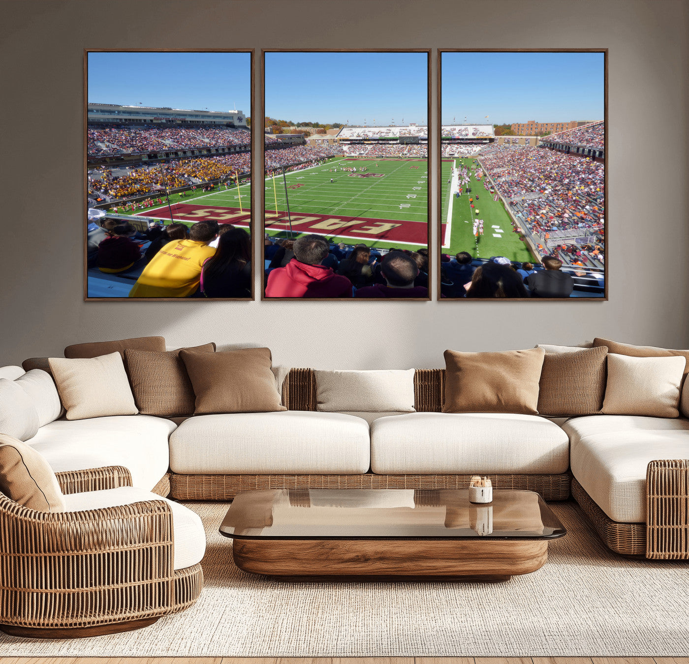 -Boston College Eagles Football Team Print - Boston Alumni Stadium Wall Art Canvas Print