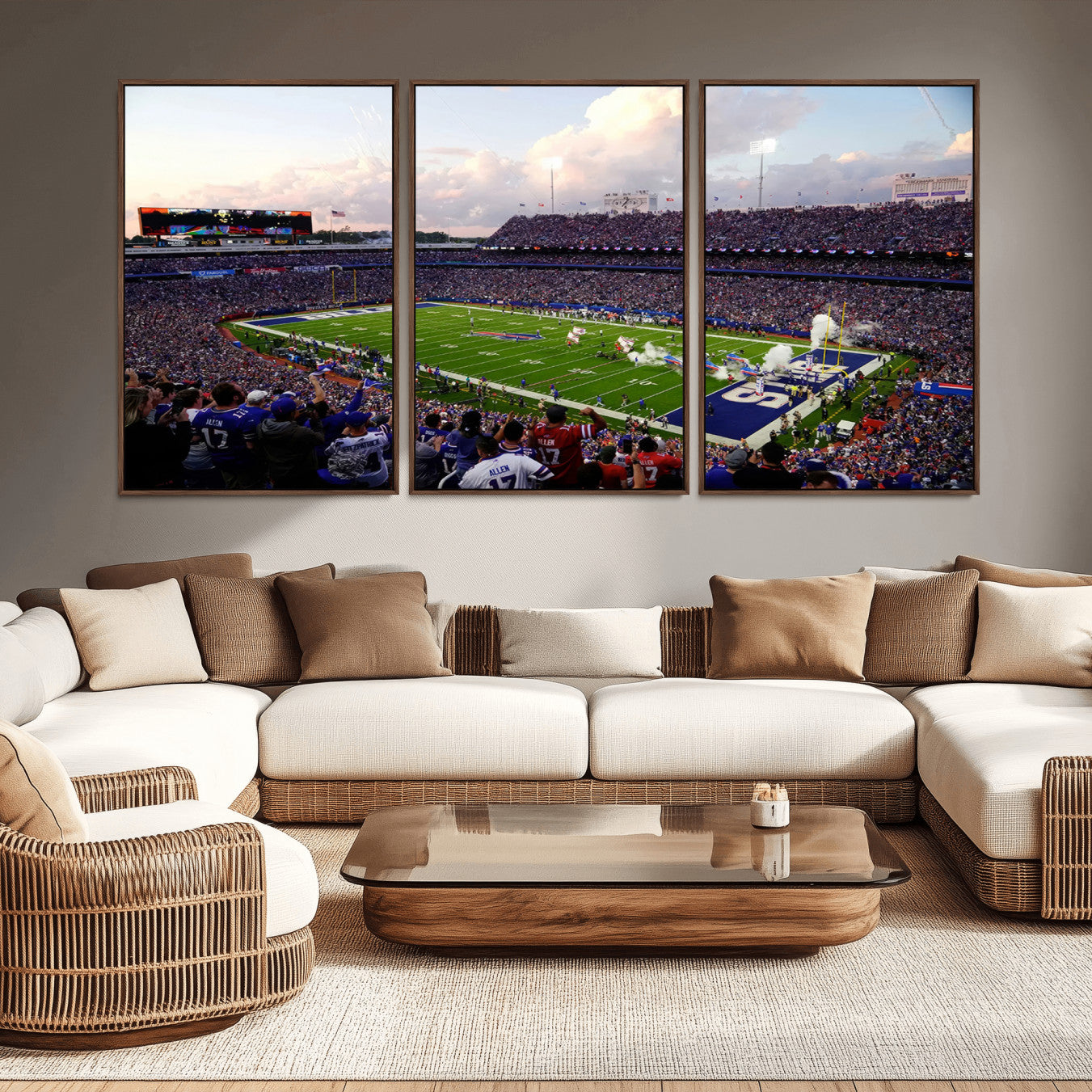 -Buffalo Bills Football Team Print - Buffalo Highmark Stadium Wall Art Canvas Print