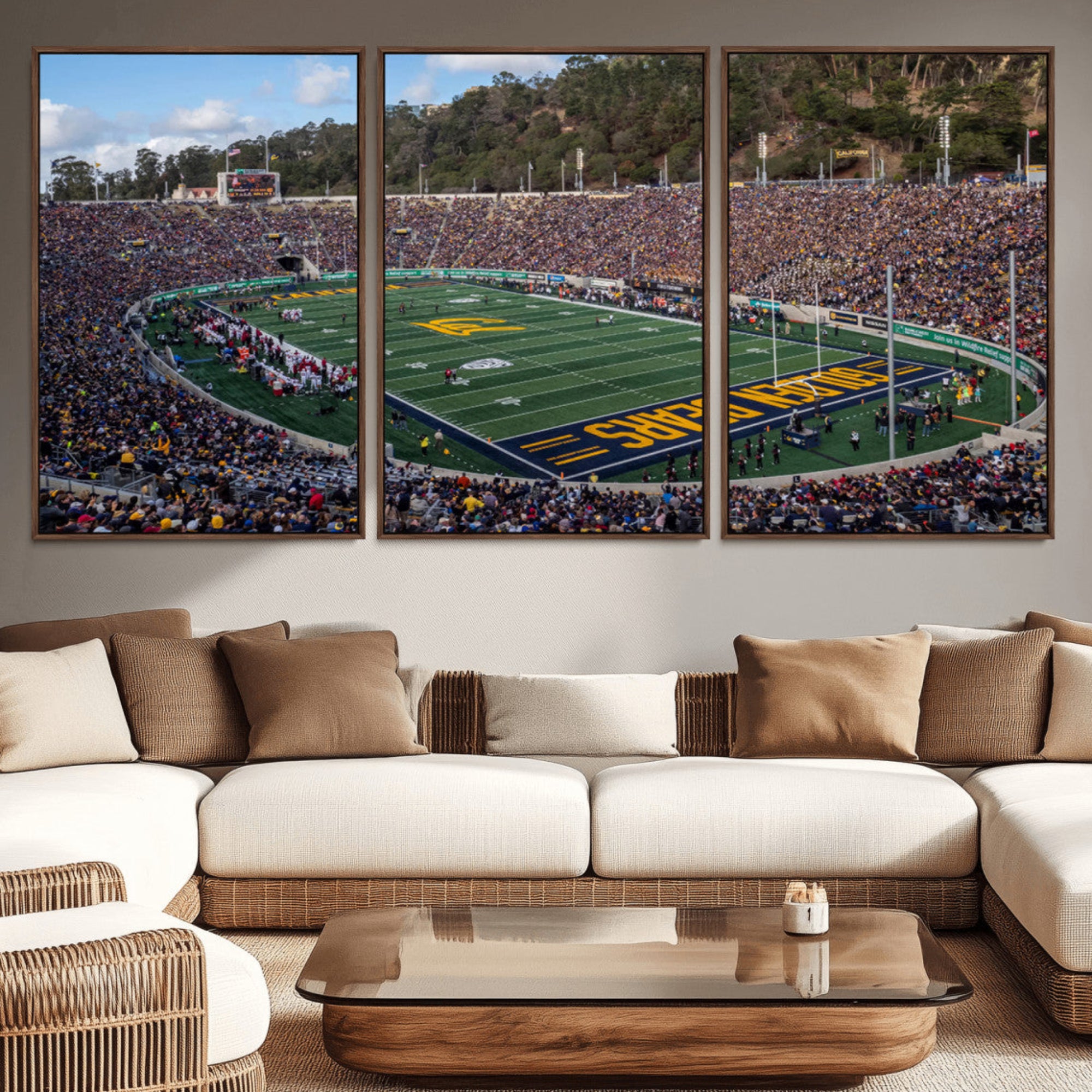 38054-MGV-CV-36X24-University of California Golden Bears Football Team Print - Berkeley California Memorial Stadium Art