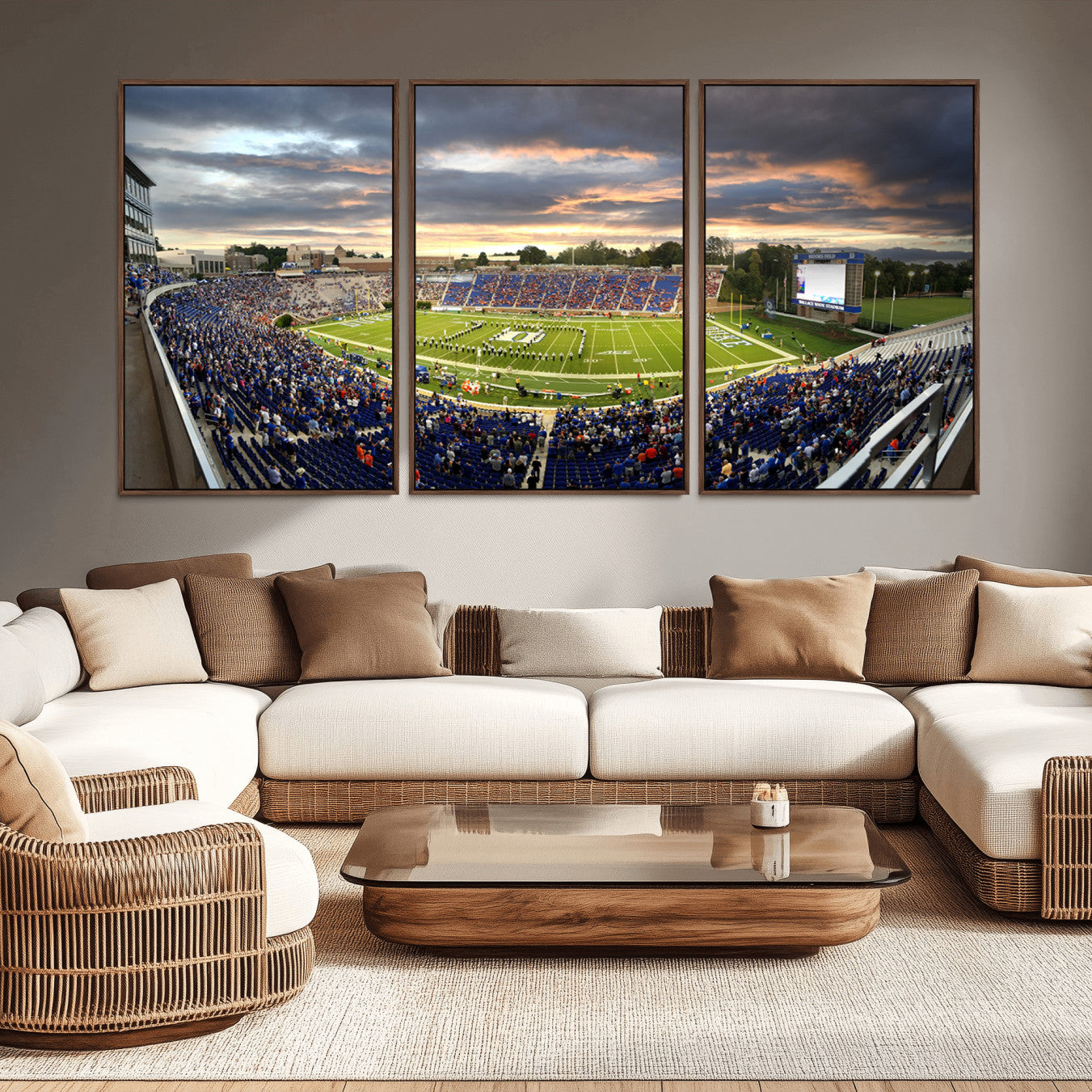 -Duke University Blue Devils Football Team Print - Durham Wallace Wade Stadium Wall Art Canvas Print