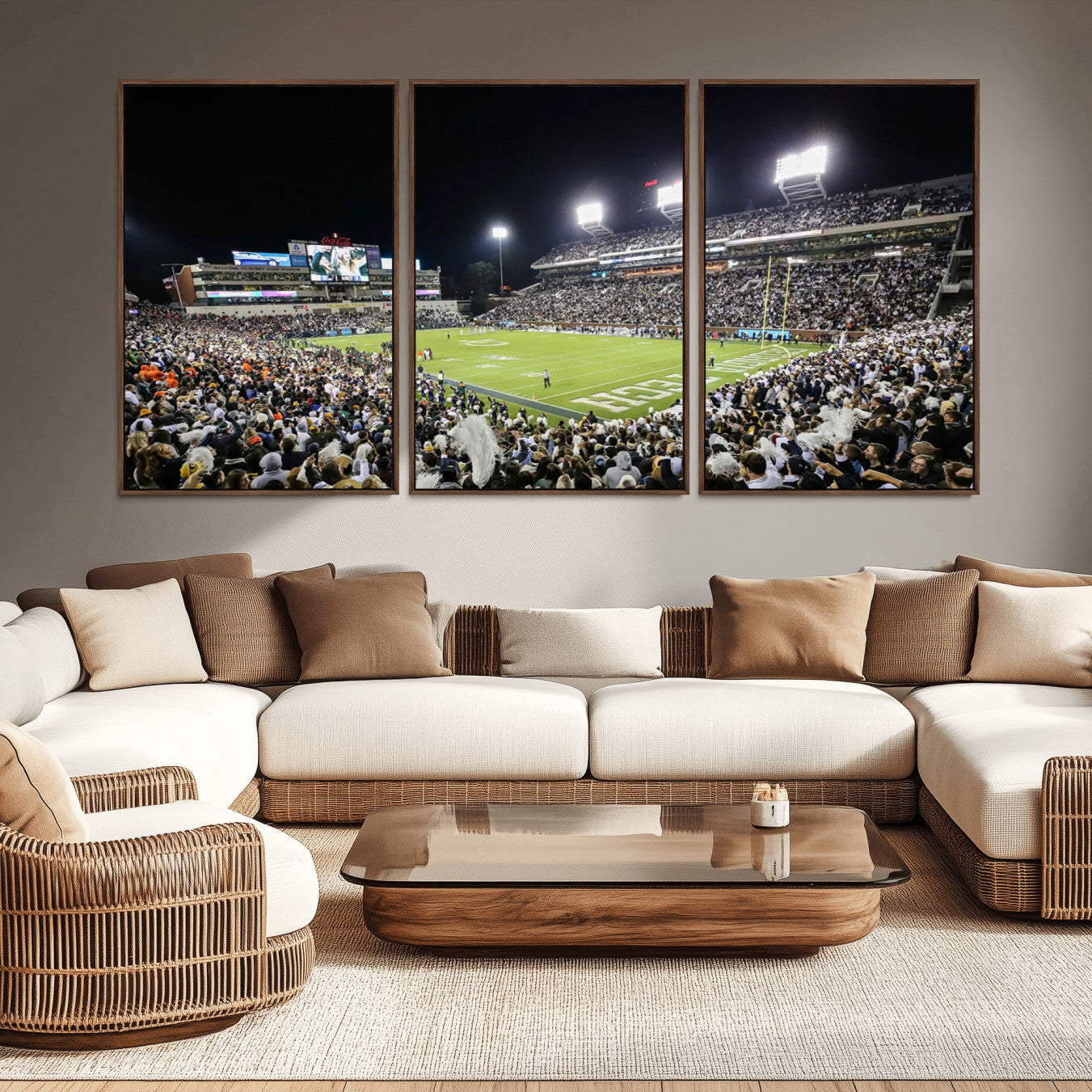 -Georgia Tech Yellow Jackets Football Team Print - Atlanta Bobby Dodd Stadium Wall Art Canvas Print