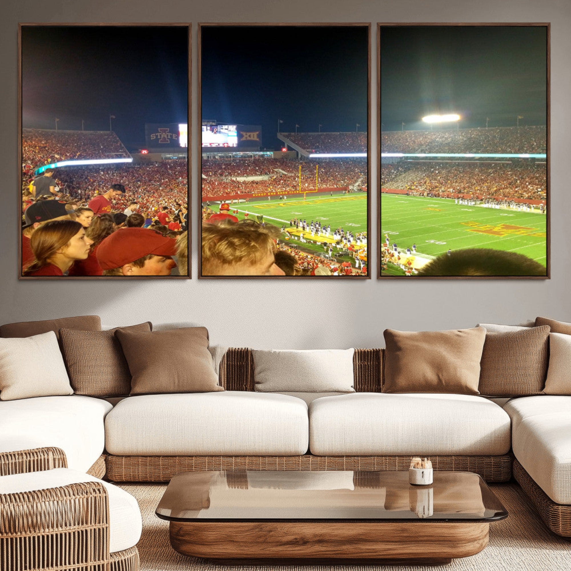 94319-MGV-CV-36X24-Iowa State University Cyclones Art Print, Football Team Print - Jack Trice Stadium Ames Wall Art