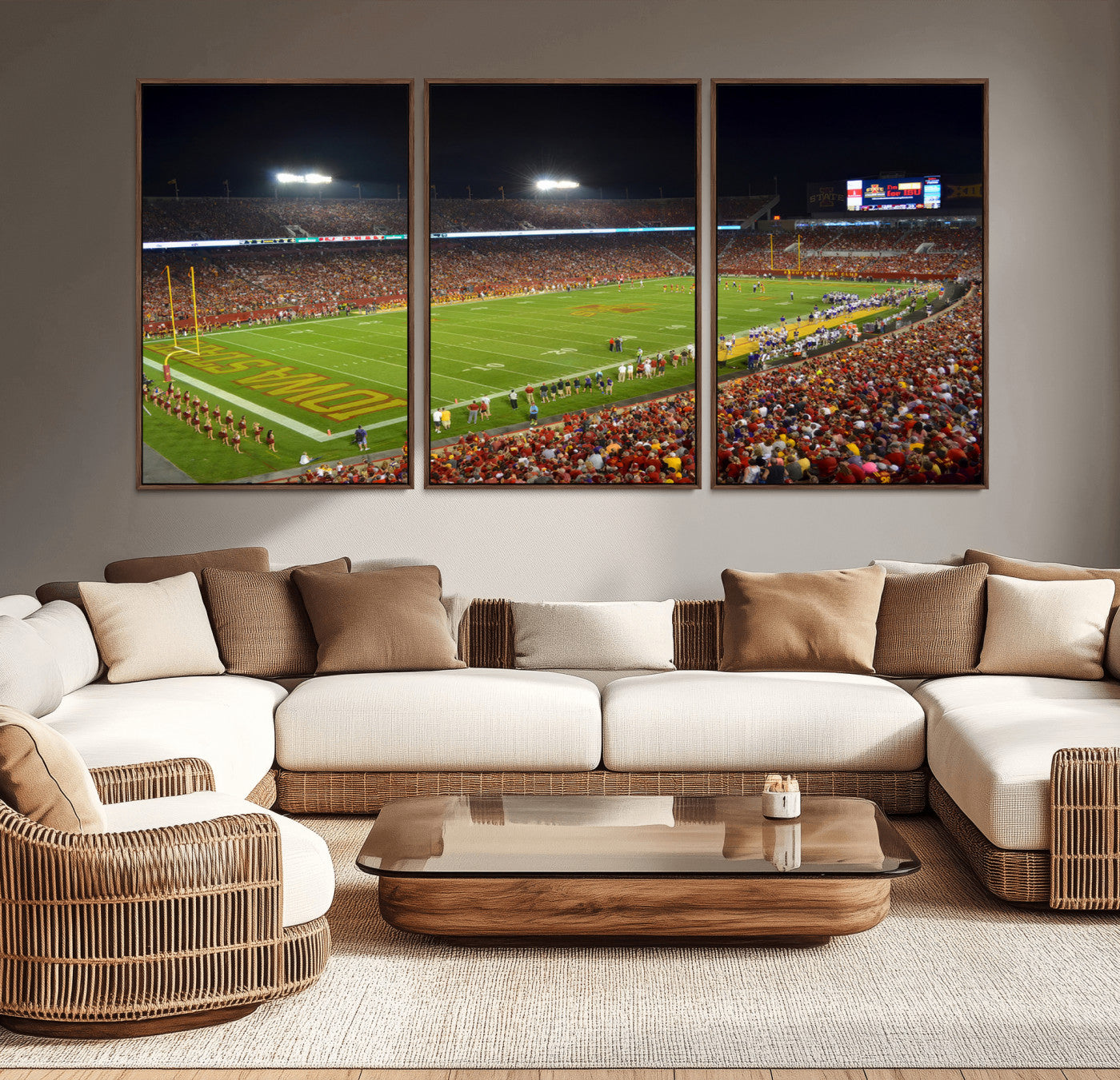 -Iowa State University Cyclones Football Team Print - Ames Jack Trice Stadium Canvas Print