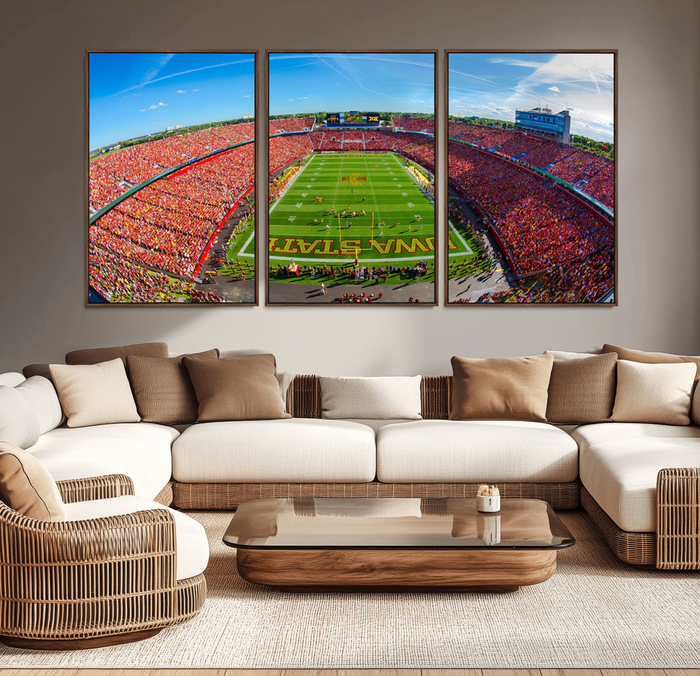 -Iowa State University Cyclones Football Team Print - Ames Jack Trice Stadium Art Canvas Print