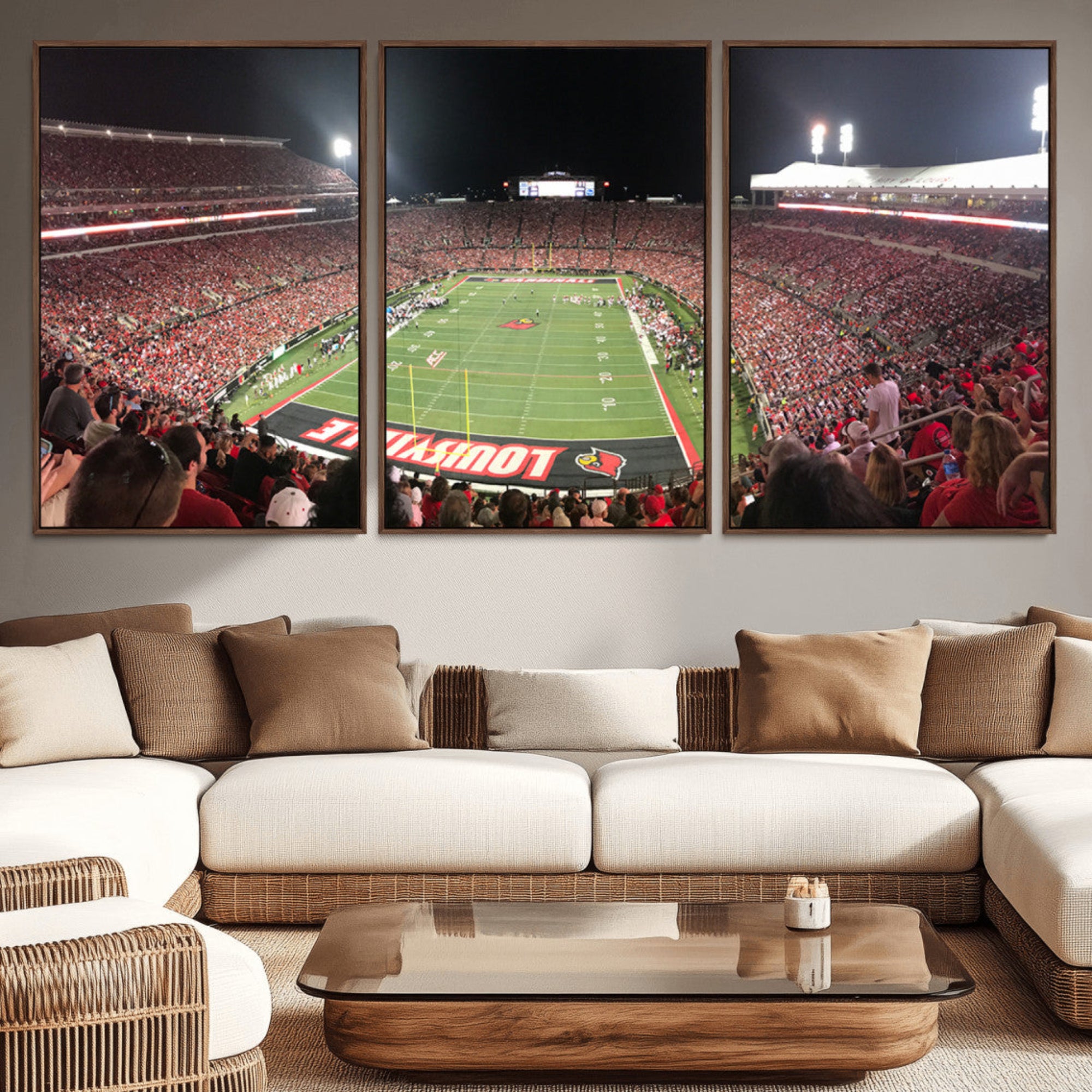 51251-MGV-CV-36X24-University of Louisville Cardinals Football Team Print - Louisville Cardinal Stadium Wall Art Canvas