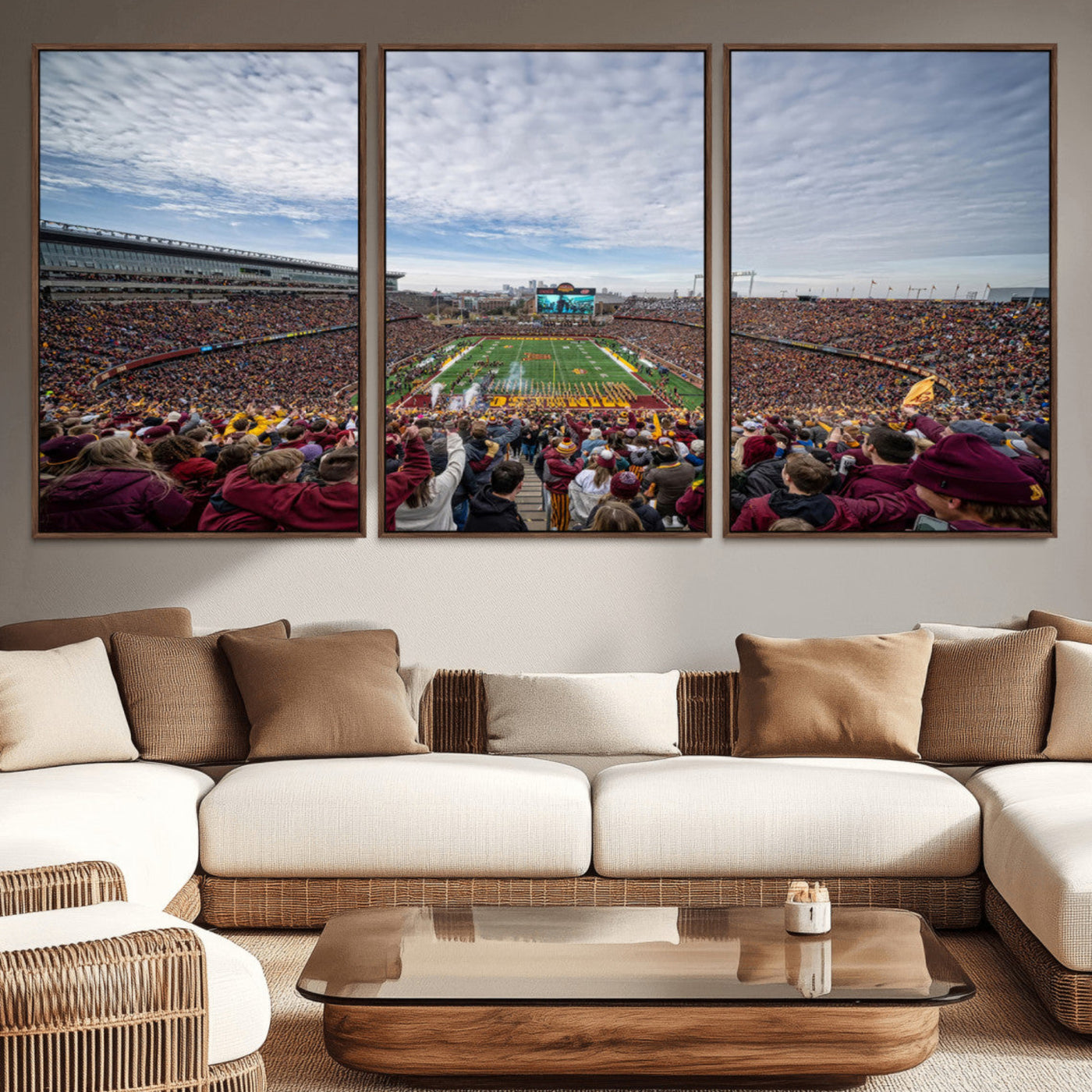 -University of Minnesota Golden Gophers Football Team Print - Minneapolis Huntington Bank Stadium Art