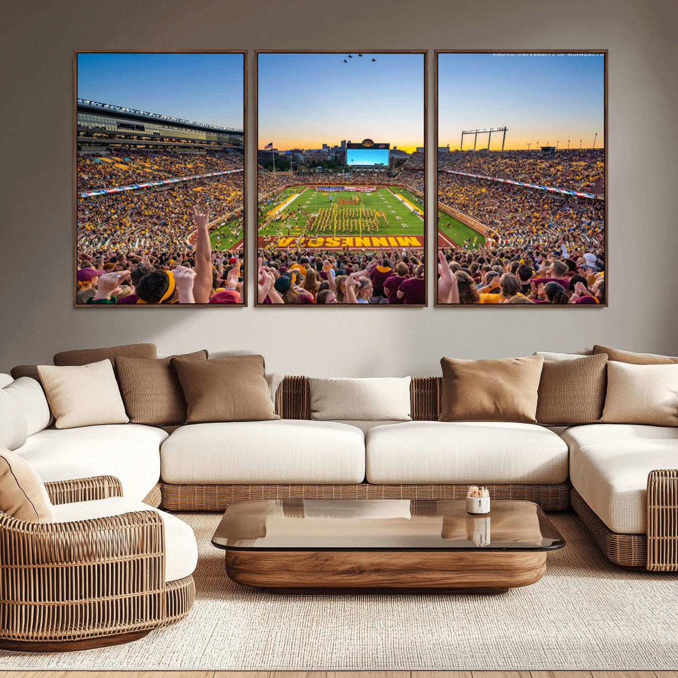 -University of Minnesota Golden Gophers Football Team Print - Minneapolis Huntington Bank Stadium