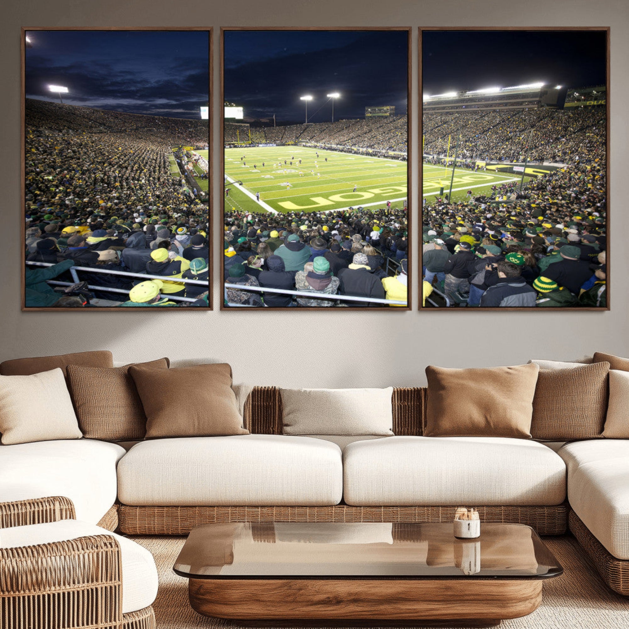 48756-MGV-CV-36X24-University of Oregon Ducks Football Team Print - Eugene Autzen Stadium Wall Art Canvas Print