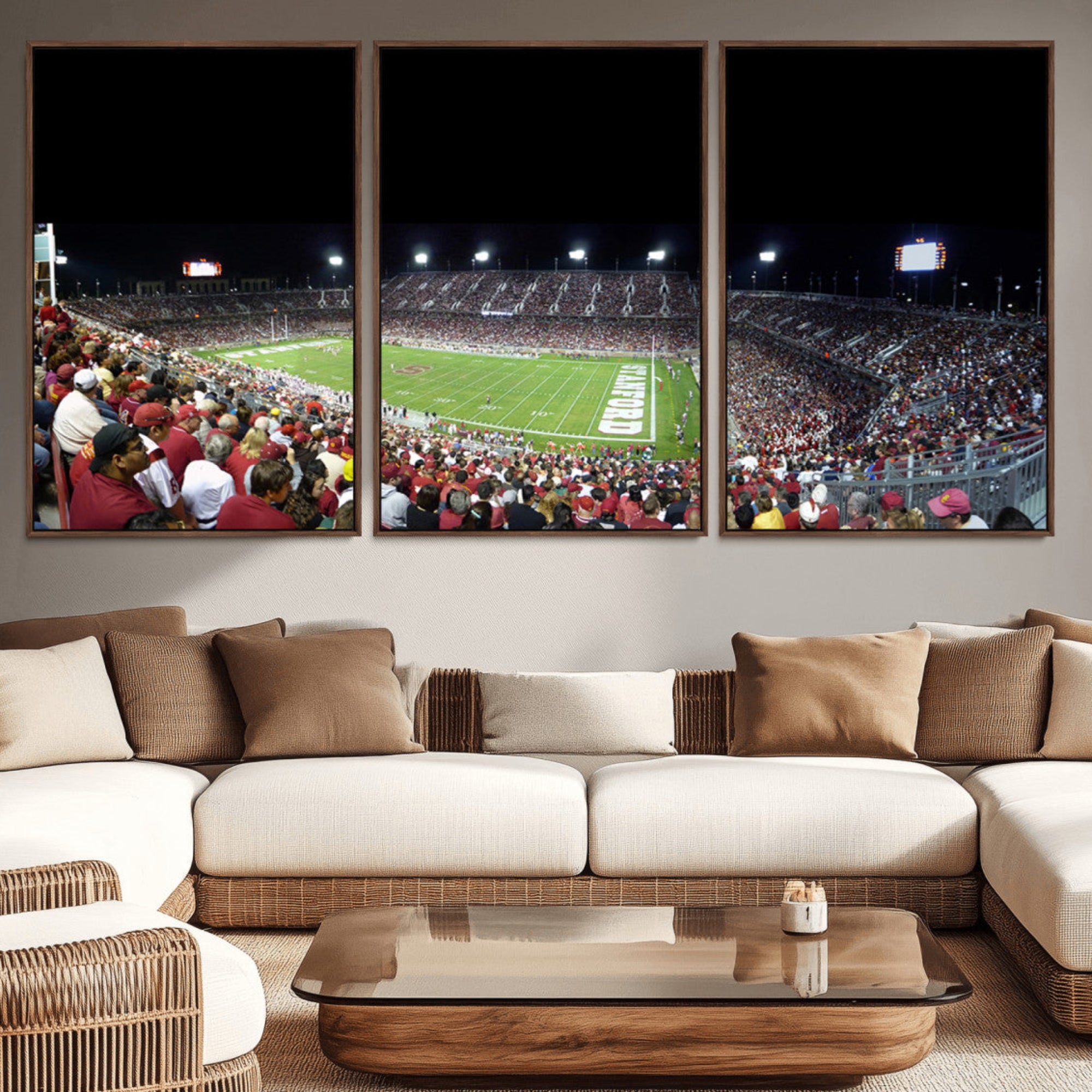 24884-MGV-CV-36X24-Stanford University Cardinal Football Team Print - Stanford Stadium Wall Art Canvas Print