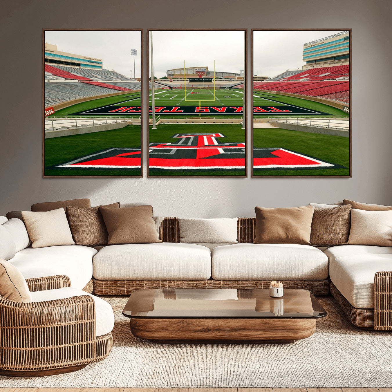 -Texas Tech Red Raiders Football Team Print - Lubbock Jones AT&T Stadium Wall Art Canvas Print