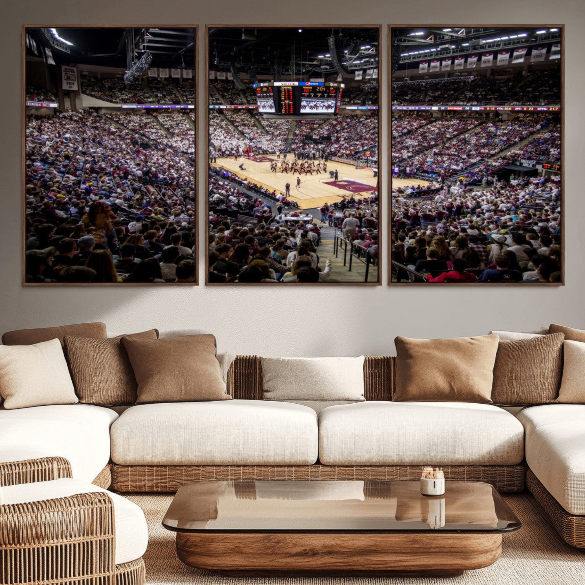 76876-MGV-CV-36X24-University of Nebraska Cornhuskers Basketball Team Print - Lincoln Red Arena Wall Art Canvas Print