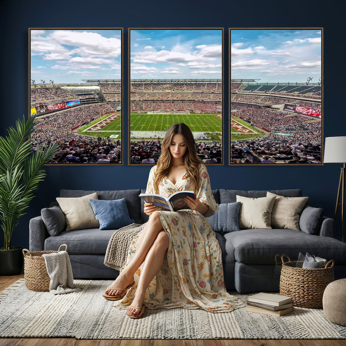 29243-PAN-FL-20X10 - The Temple University Owls Athletics Team Print - Philadelphia Lincoln Financial Field Stadium Wall