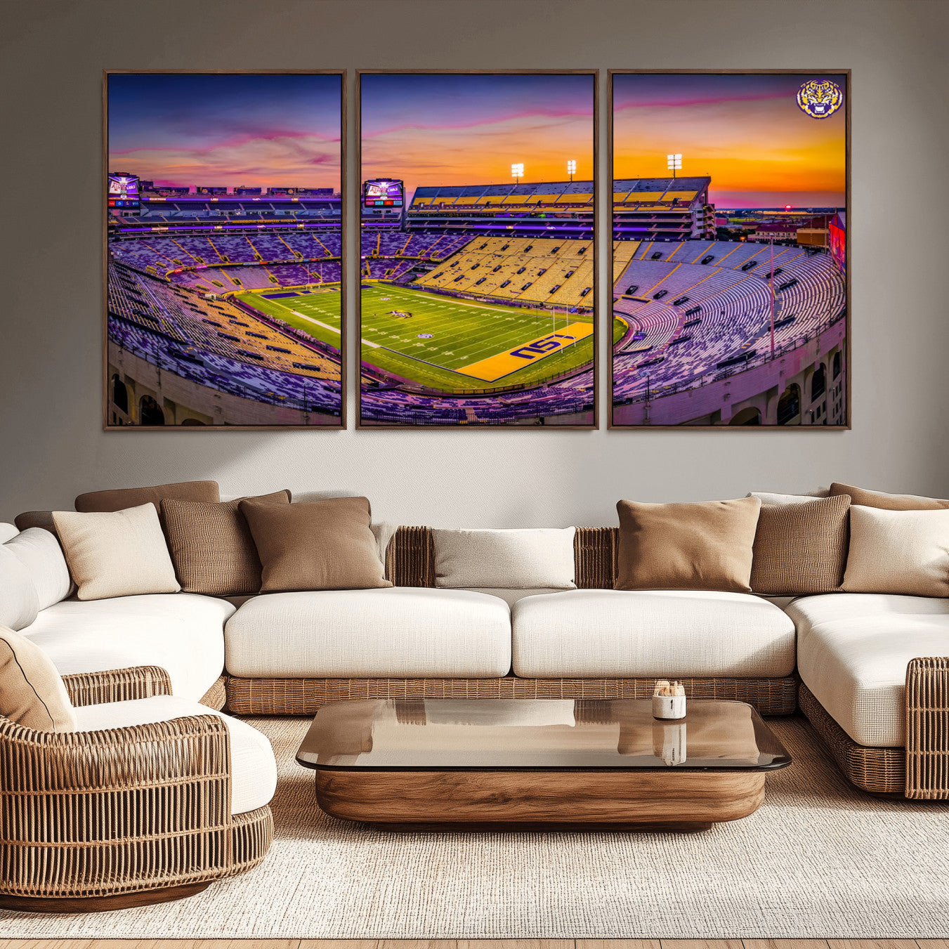 -The Louisiana State University Tigers Football Team Print - Baton Rouge Tiger Stadium Wall Art