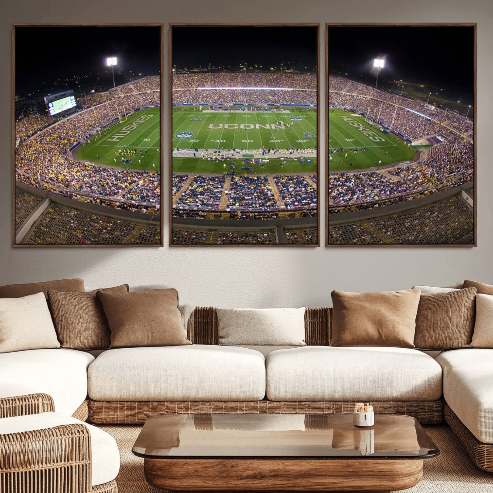 52855-MGV-CV-36X24-The University of Connecticut UCONN Huskies Football Team Print - East Hartford Pratt & Whitney