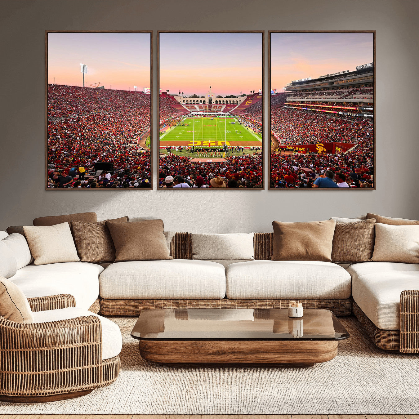 -The University of Southern California USC Trojans Football Team Print - Los Angeles Memorial