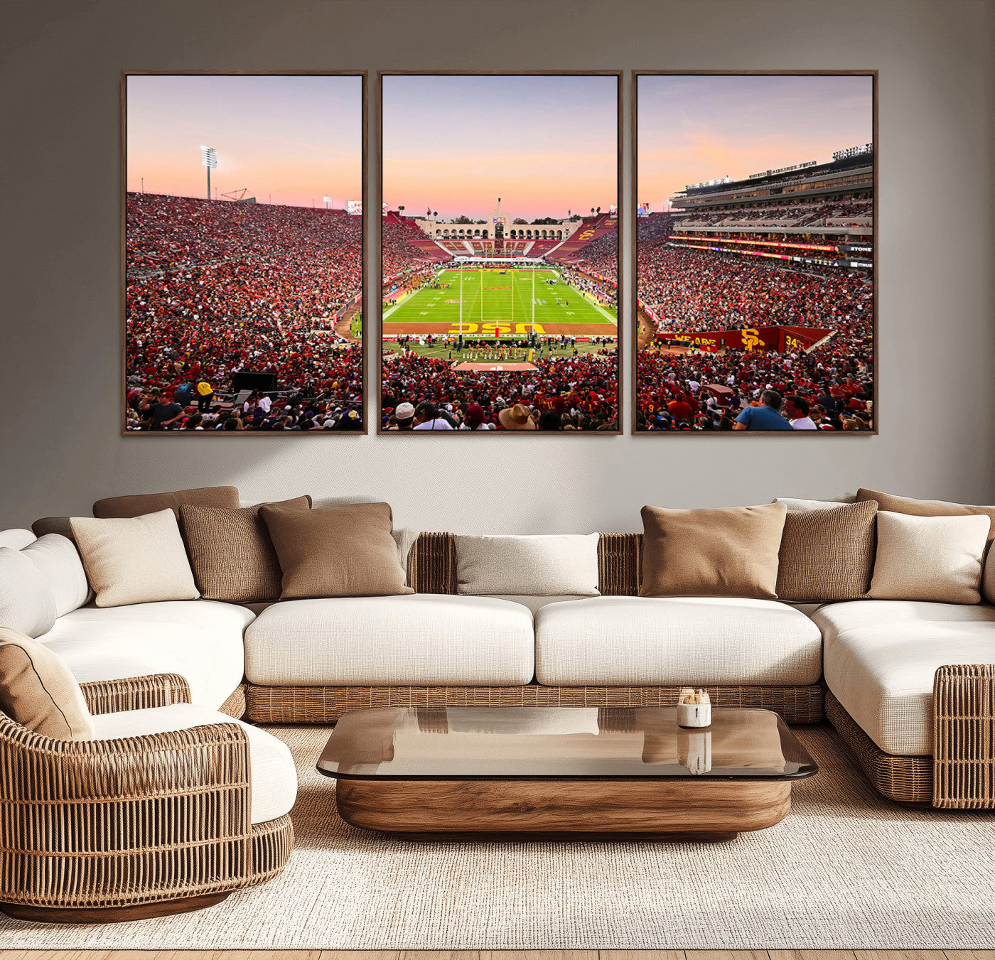-The University of Southern California USC Trojans Football Team Print - Los Angeles Memorial