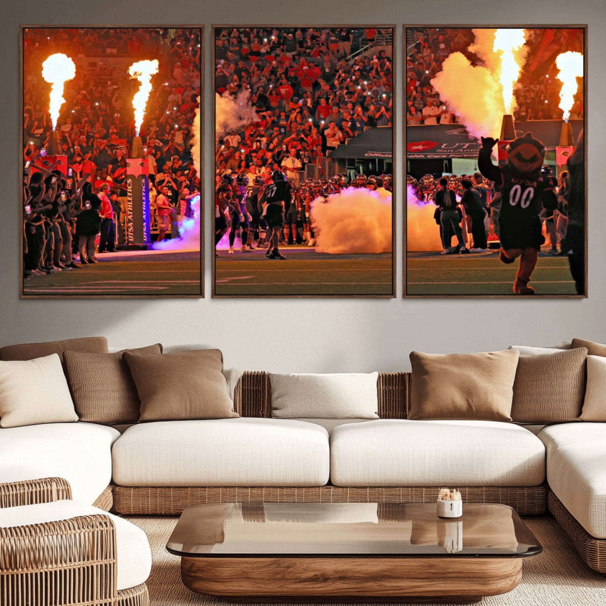 98664-MGV-CV-36X24-The University of Texas at San Antonio Roadrunners Football Team Print - San Antonio Alamodome Wall