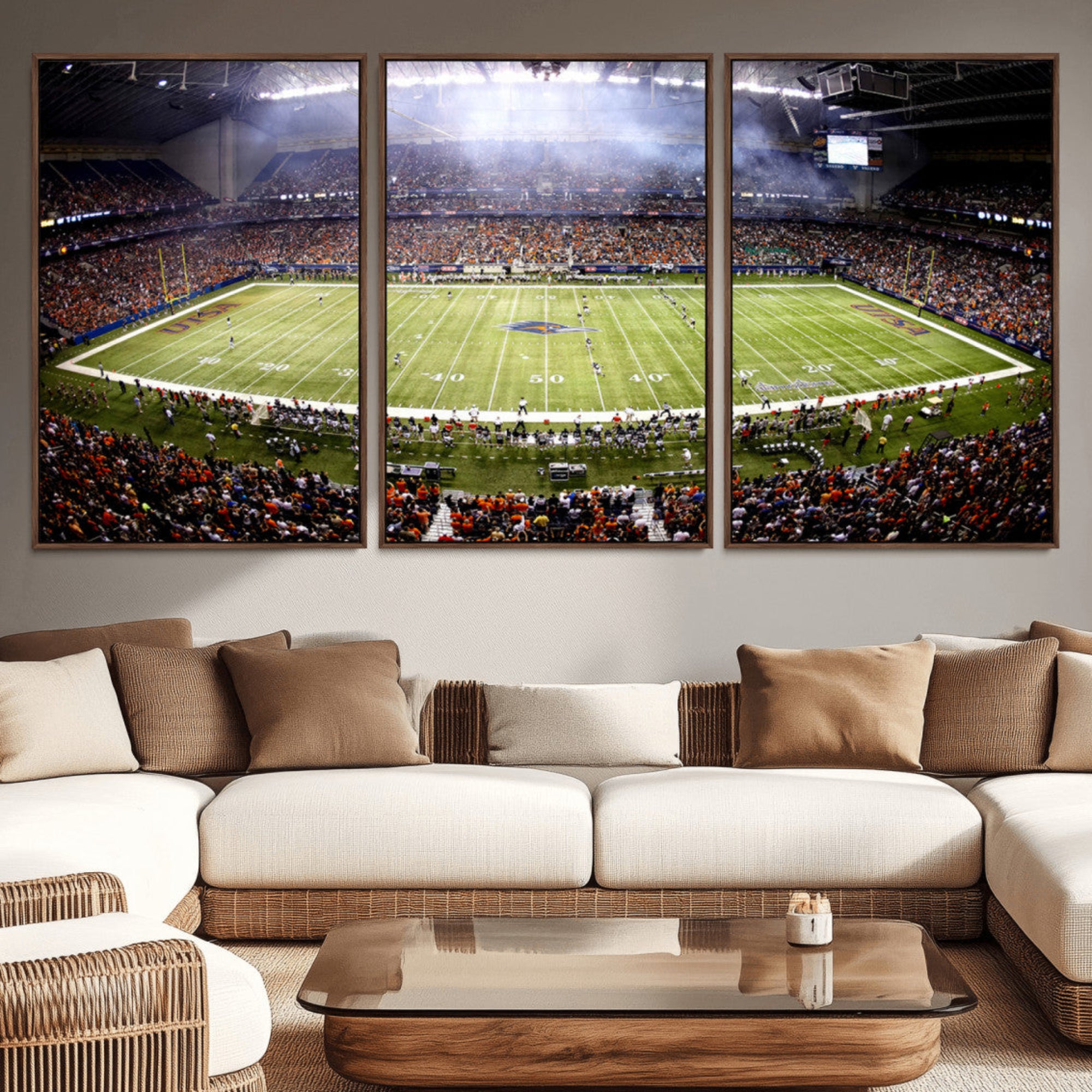 46972-MGV-CV-36X24-The University of Texas at San Antonio Roadrunners Football Team Print - San Antonio Alamodome Wall