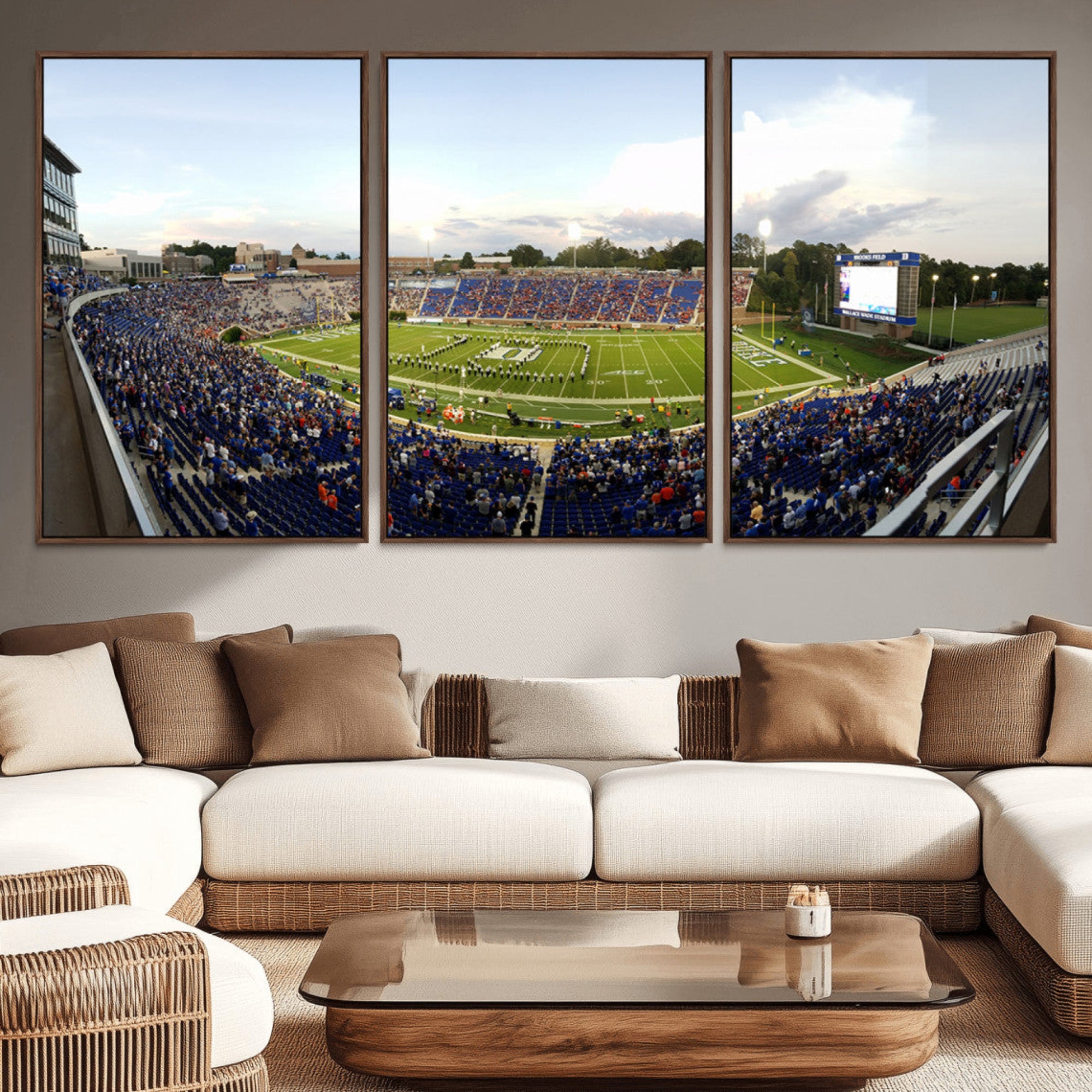 44850-MGV-CV-36X24-The Duke University Blue Devils Football Team Print - Durham Wallace Wade Stadium Wall Art Canvas