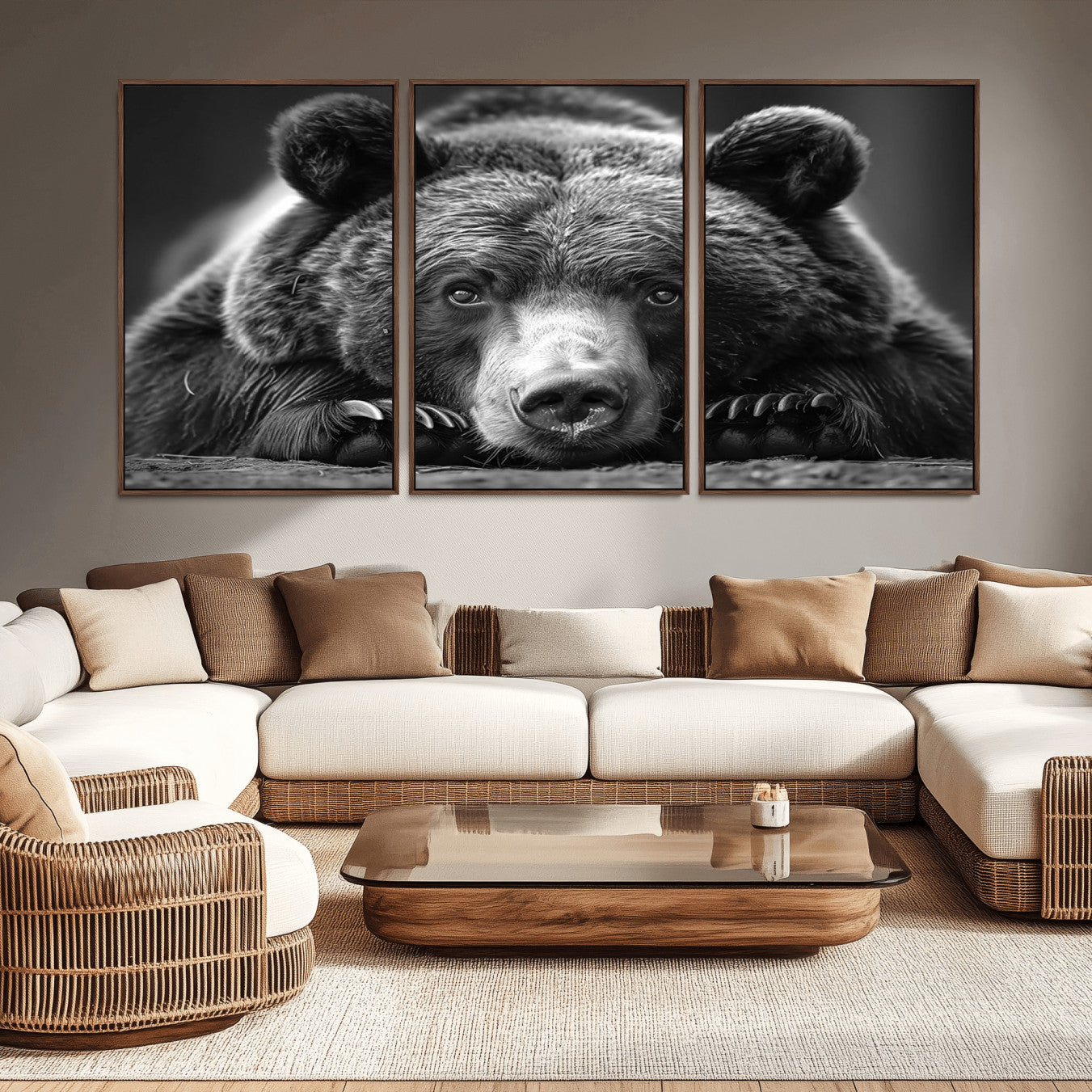 -Resting Grizzly 399 Bear Canvas Print | Ready to Hang Wall Art | Rustic Cabin & Farmhouse Decor |