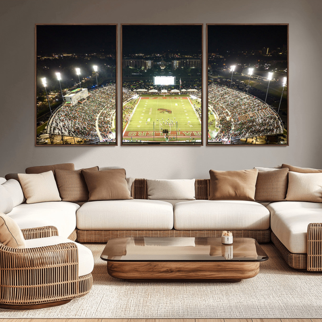 -Florida A&M Rattlers Football Team Print - Tallahassee Bragg Memorial Stadium Wall Art Canvas Print