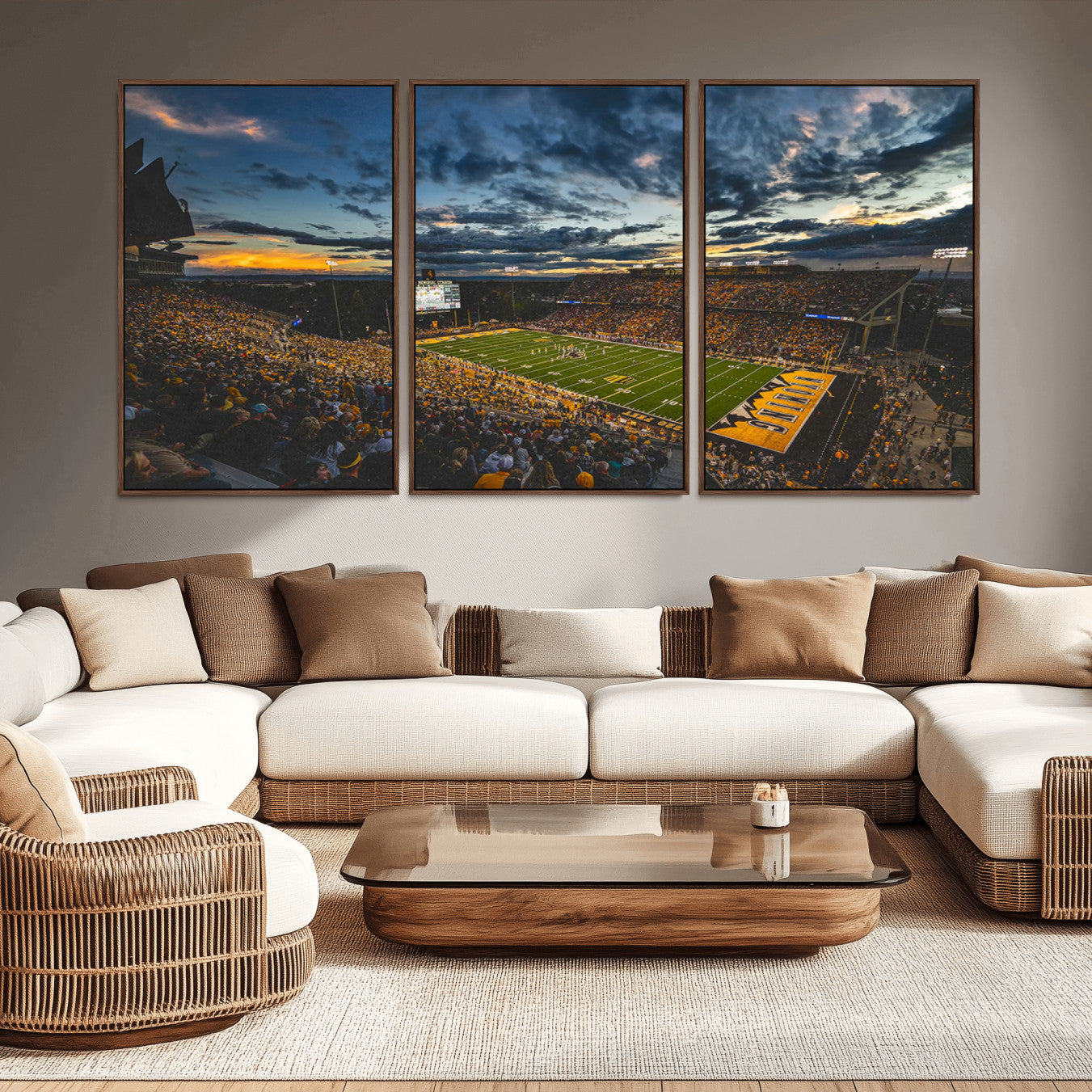 -University of Wyoming Cowboys Football Team Print - Laramie War Memorial Stadium Wall Art Canvas