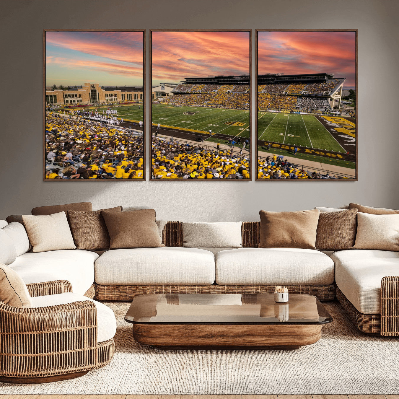 -University of Wyoming Cowboys Football Team Print - Laramie Jonah Field War Memorial Stadium Wall