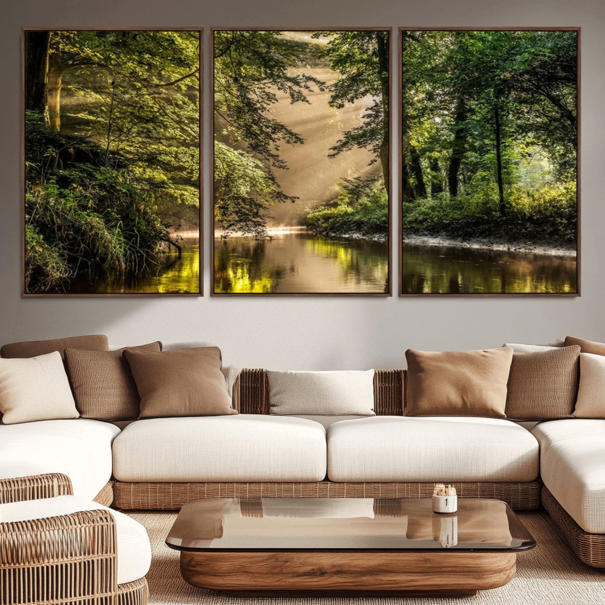 87687-MGV-CV-36X24-Forest Wall Art Print | River Landscape Wall Art | Perfect for Farmhouse Wall Decor, Cabin Wall Art