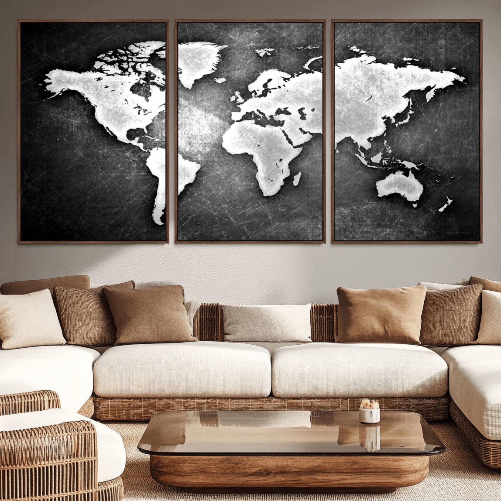 34390-MGV-CV-36X24-Push Pin World Map Canvas Print – Travel Tracker Wall Art for Couples, Perfect Anniversary Gift for Home or Office Decor