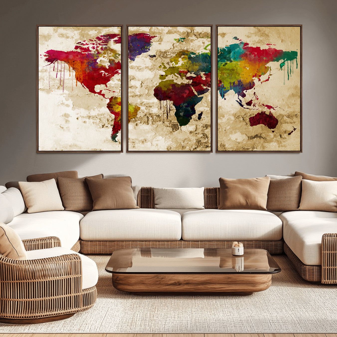 66852-MGV-CV-36X24-Push Pin World Map Canvas Print – Travel Tracker Wall Art for Couples, Perfect Anniversary Gift for Home or Office Decor