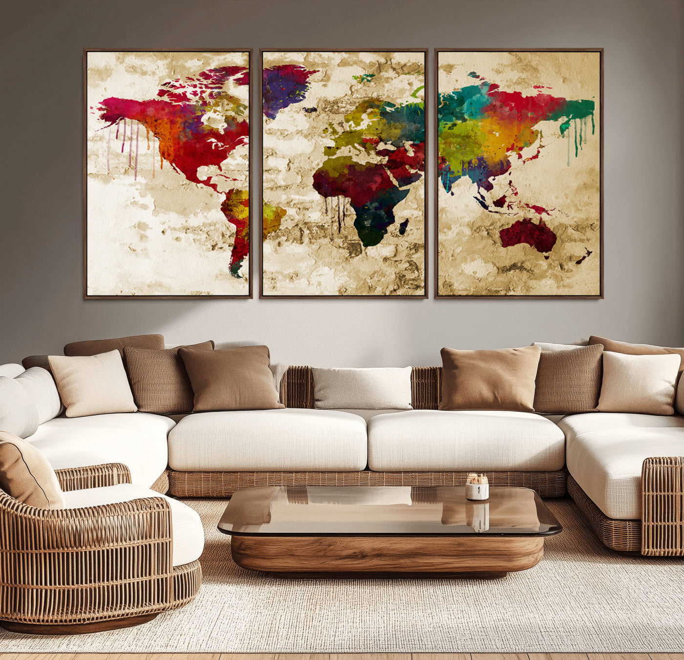 66852-MGV-CV-36X24-Push Pin World Map Canvas Print – Travel Tracker Wall Art for Couples, Perfect Anniversary Gift for Home or Office Decor