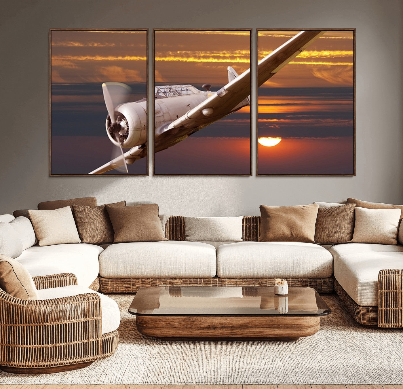 -Old War Plane Wall Art Canvas Print