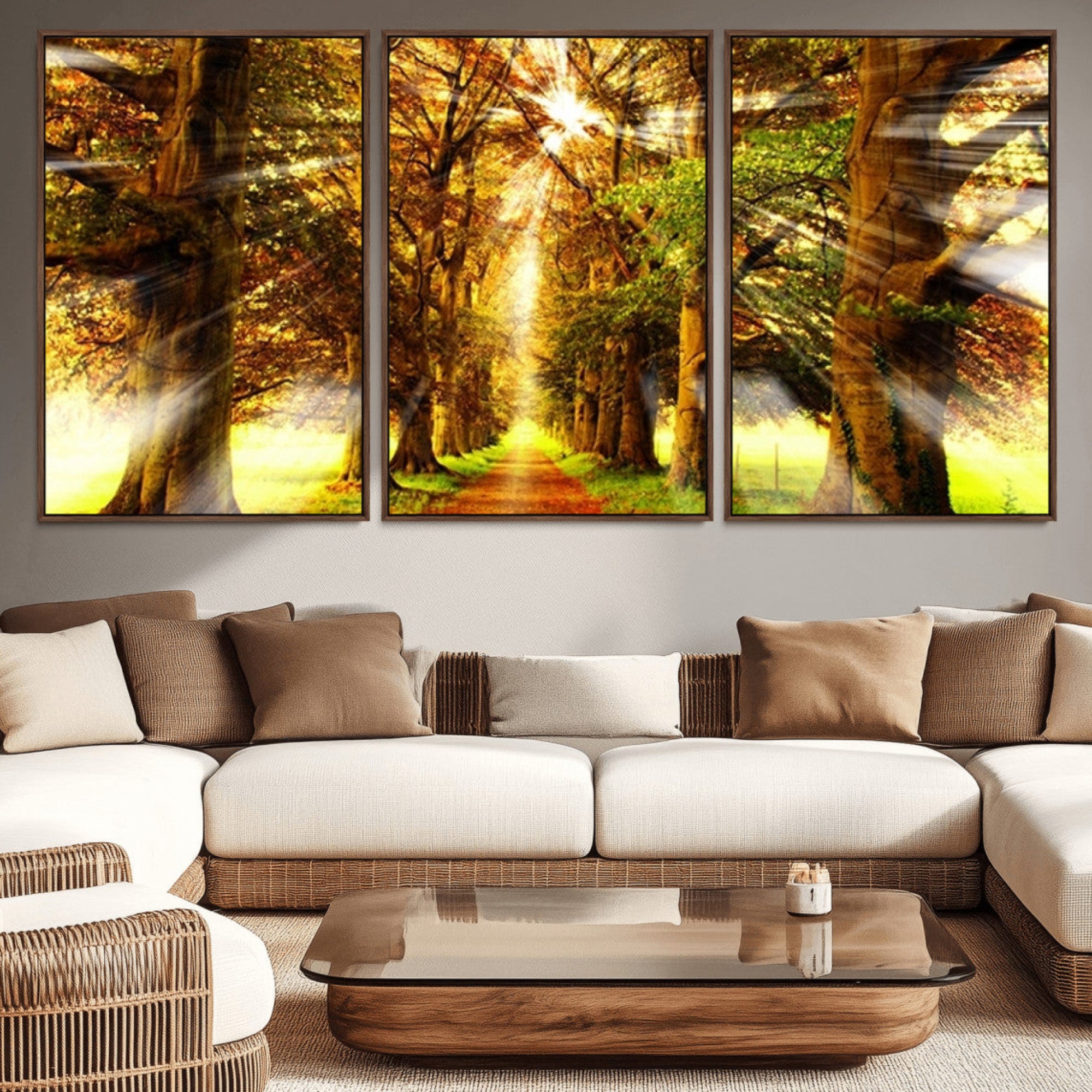 50243-MGV-CV-36X24-Sunshine in Forest and Trees Wall Art Canvas Print